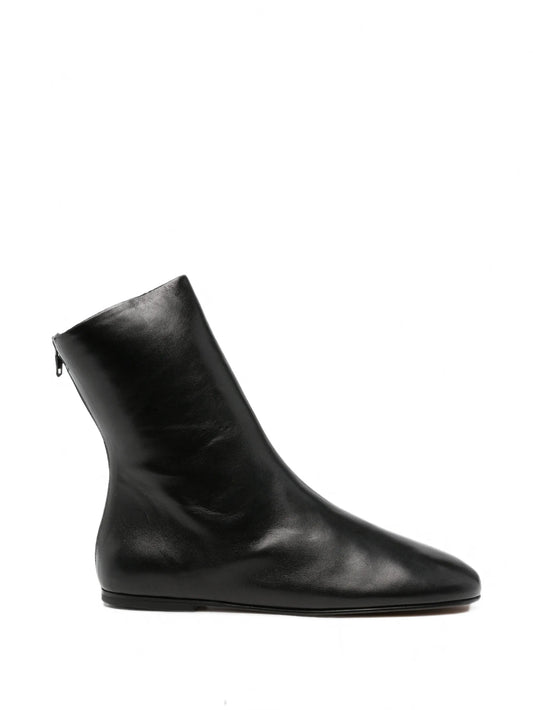 Floor leather ankle boots
