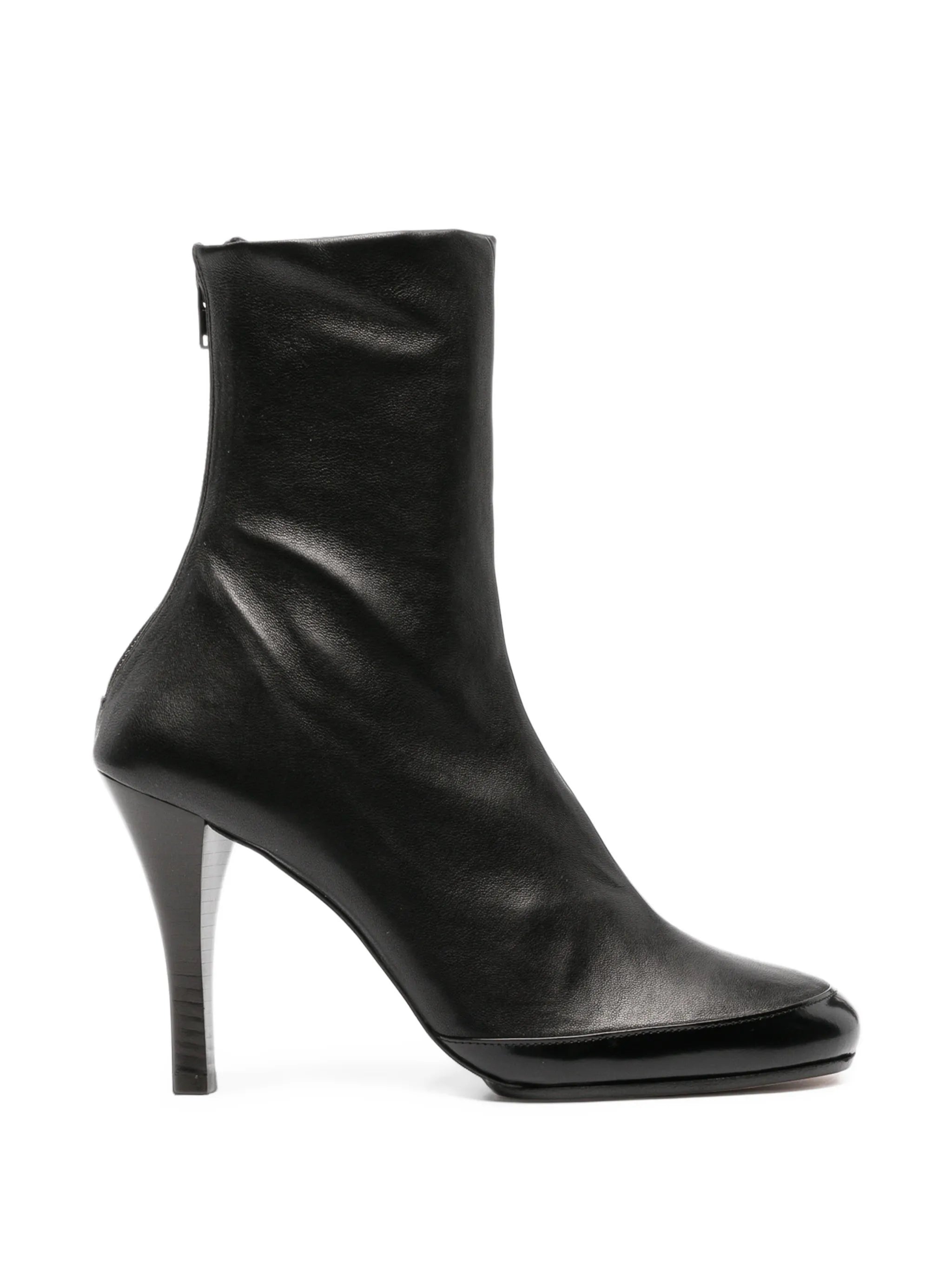 Luna ankle boots black stretch and brushed leather