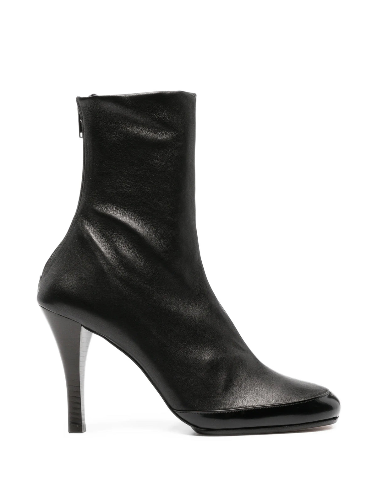 Luna ankle boots black stretch and brushed leather