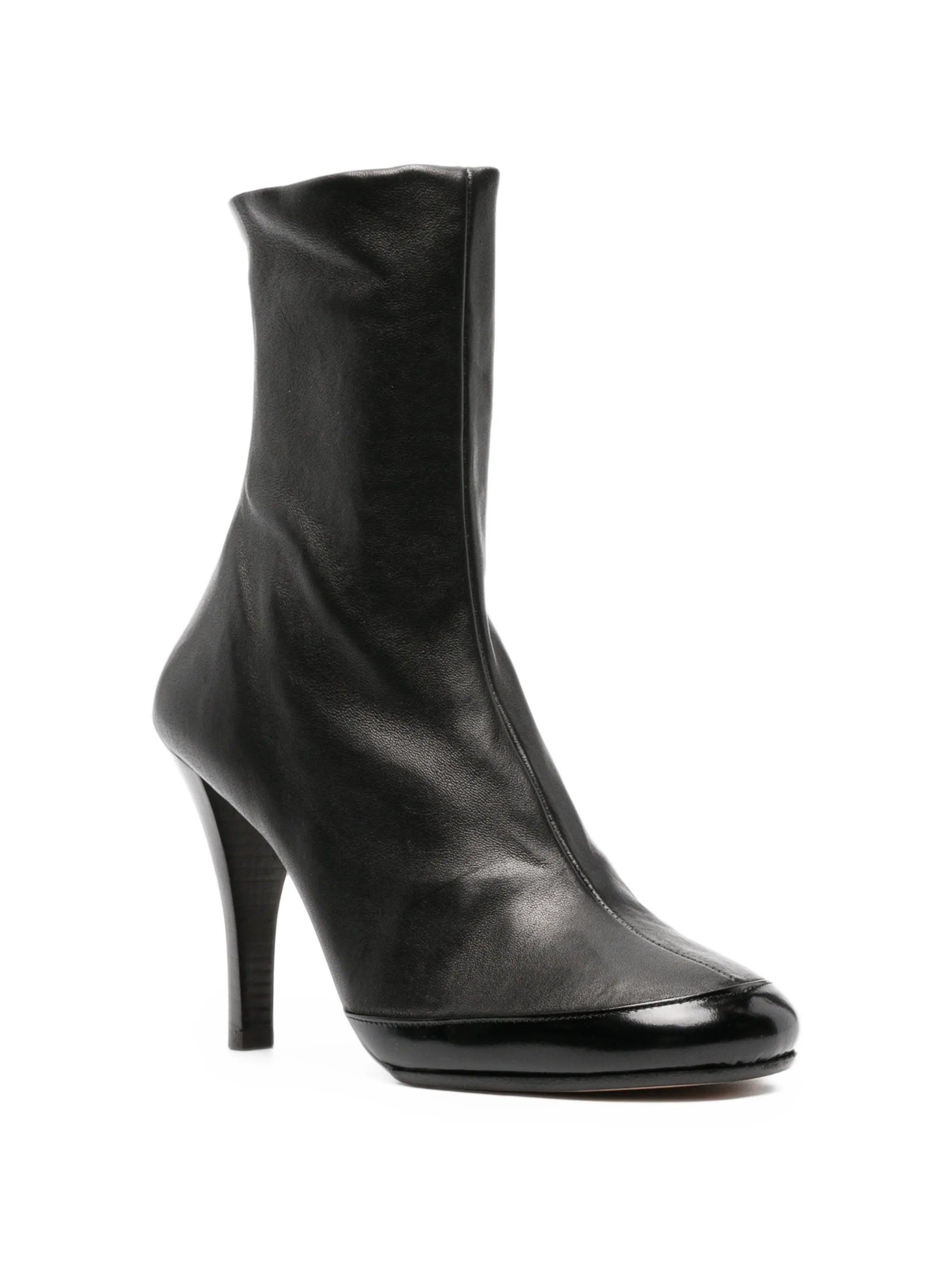 Luna ankle boots black stretch and brushed leather