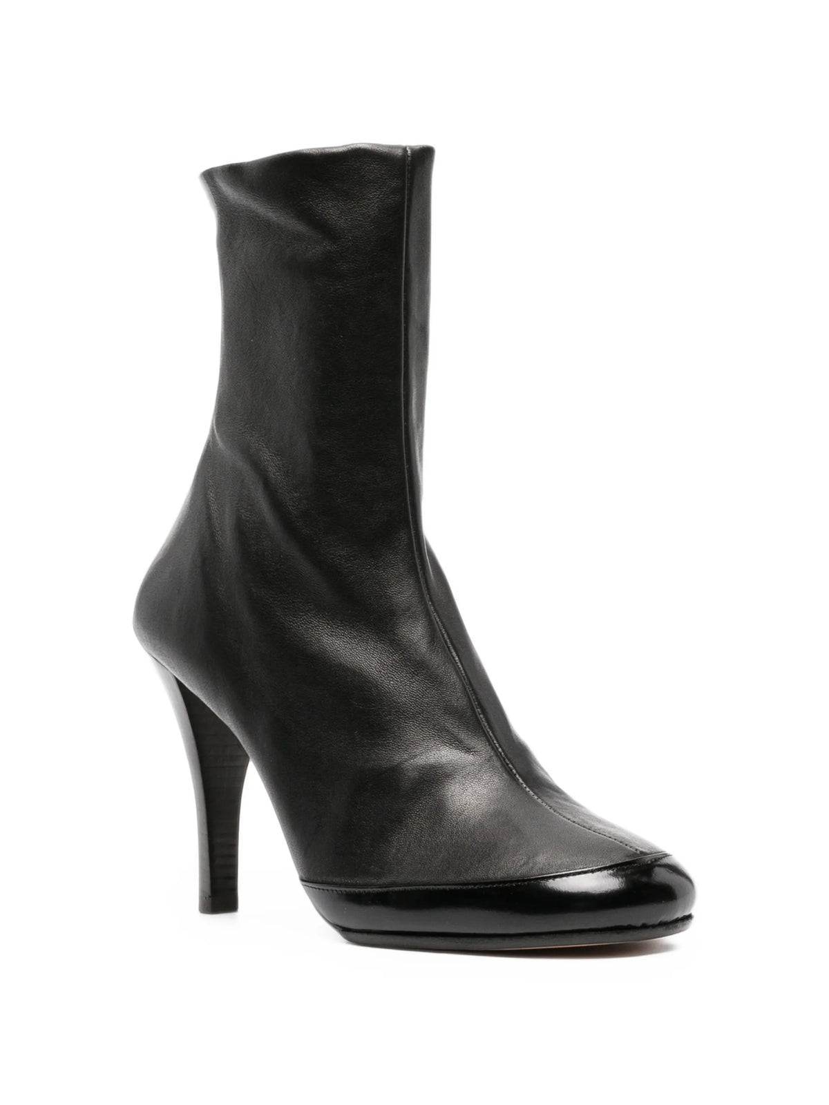 Luna ankle boots black stretch and brushed leather