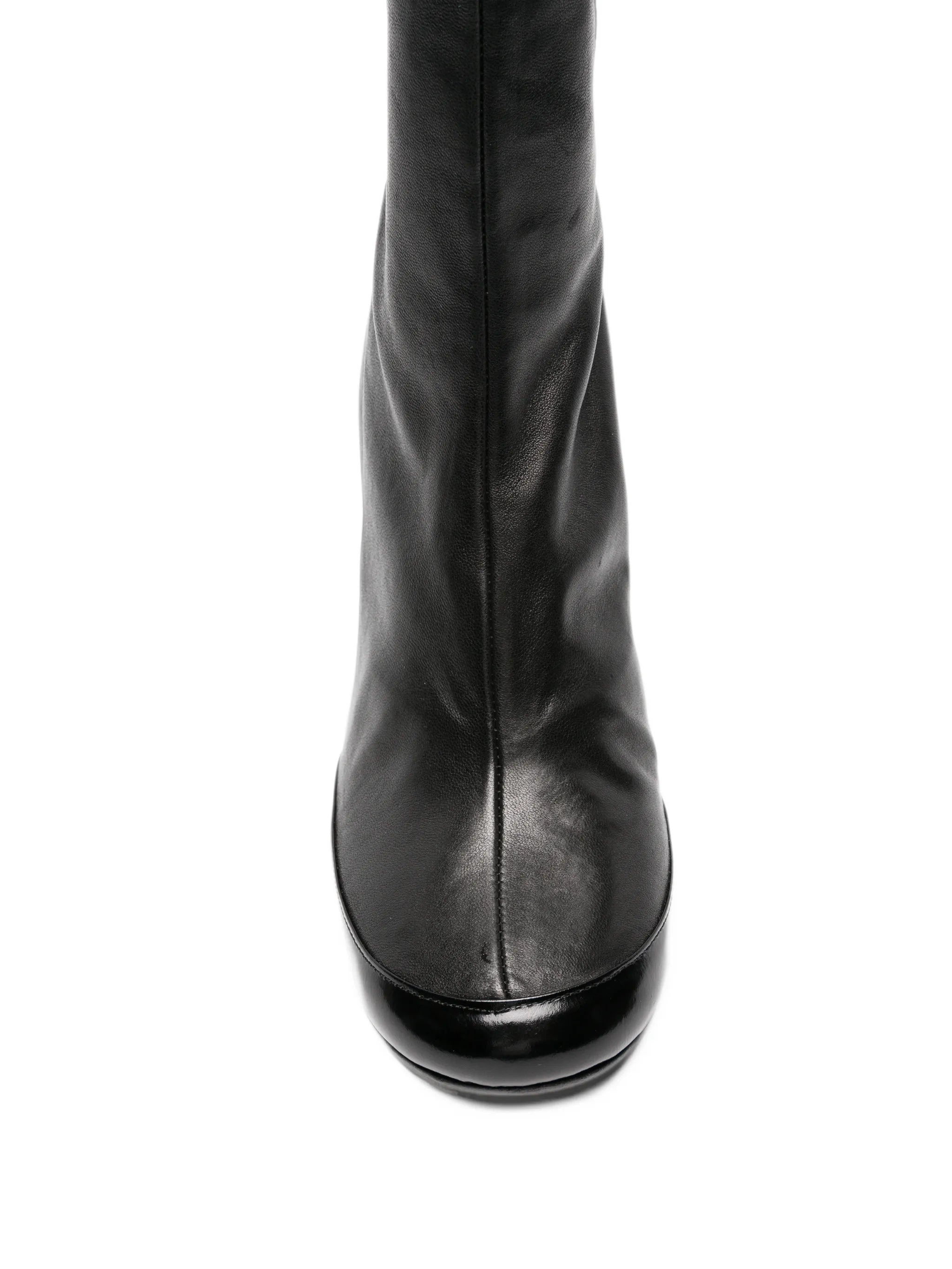 Luna ankle boots black stretch and brushed leather
