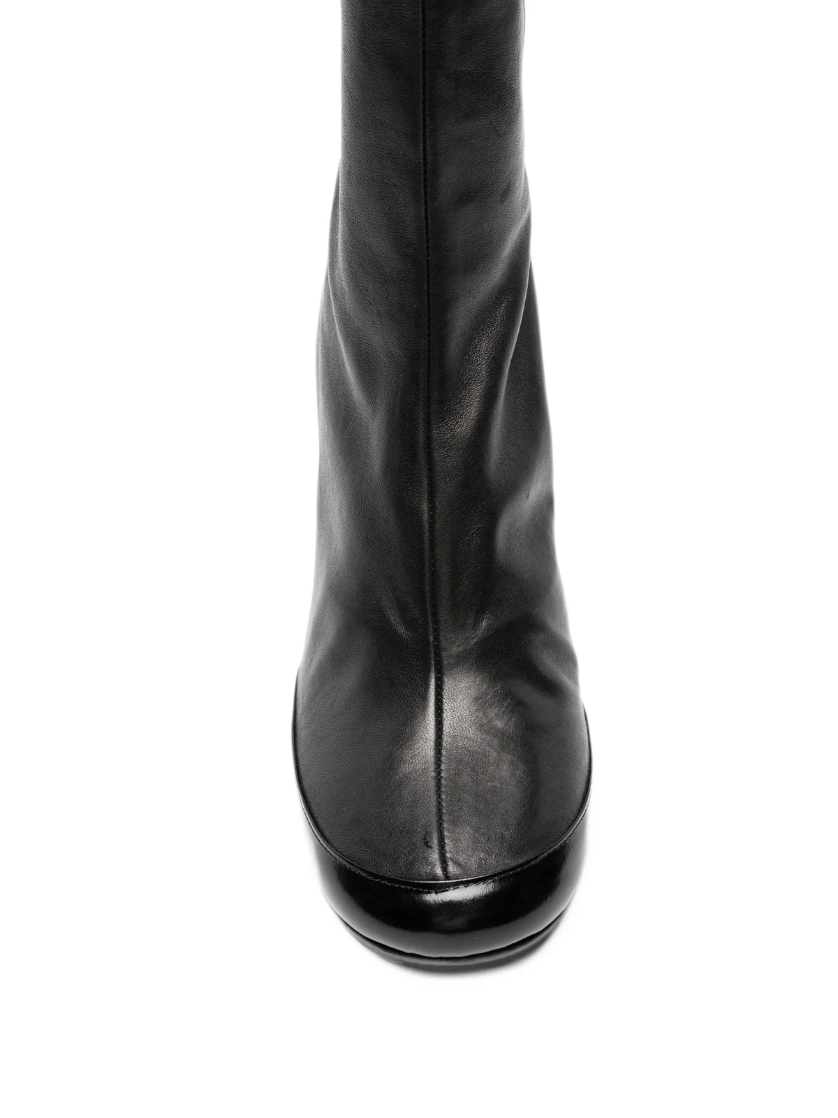 Luna ankle boots black stretch and brushed leather