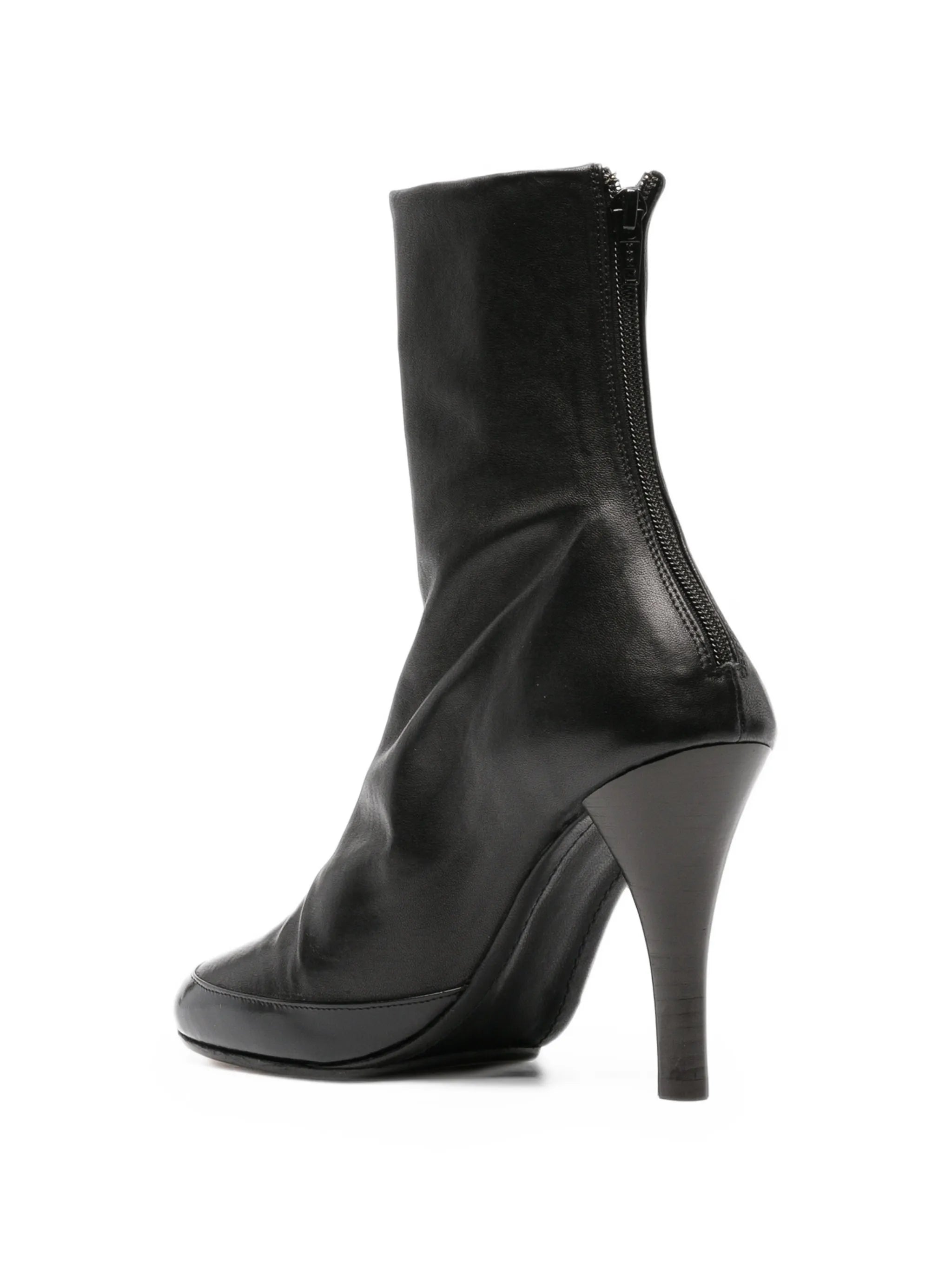 Luna ankle boots black stretch and brushed leather