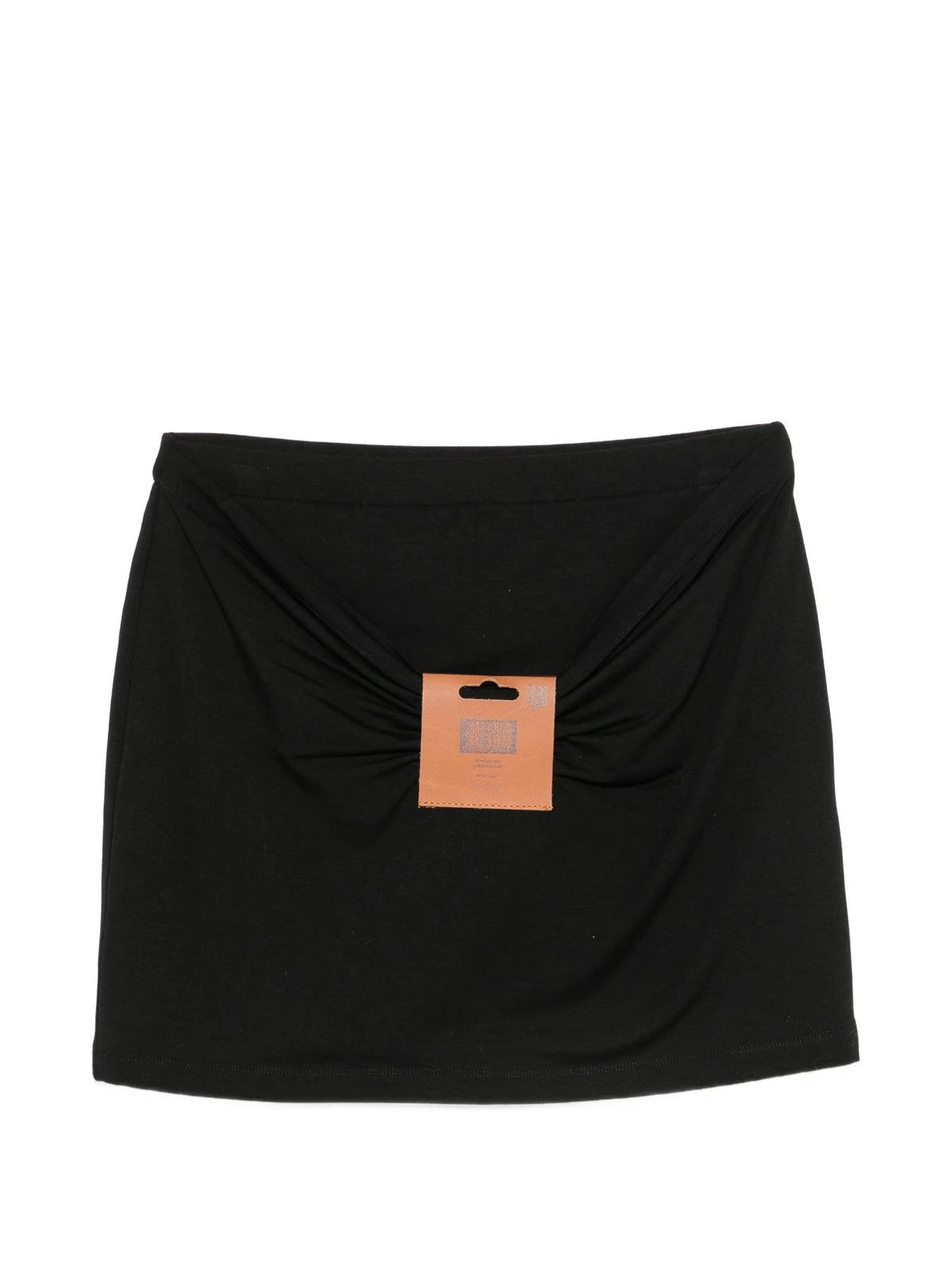 gathered logo-patch mini skirt