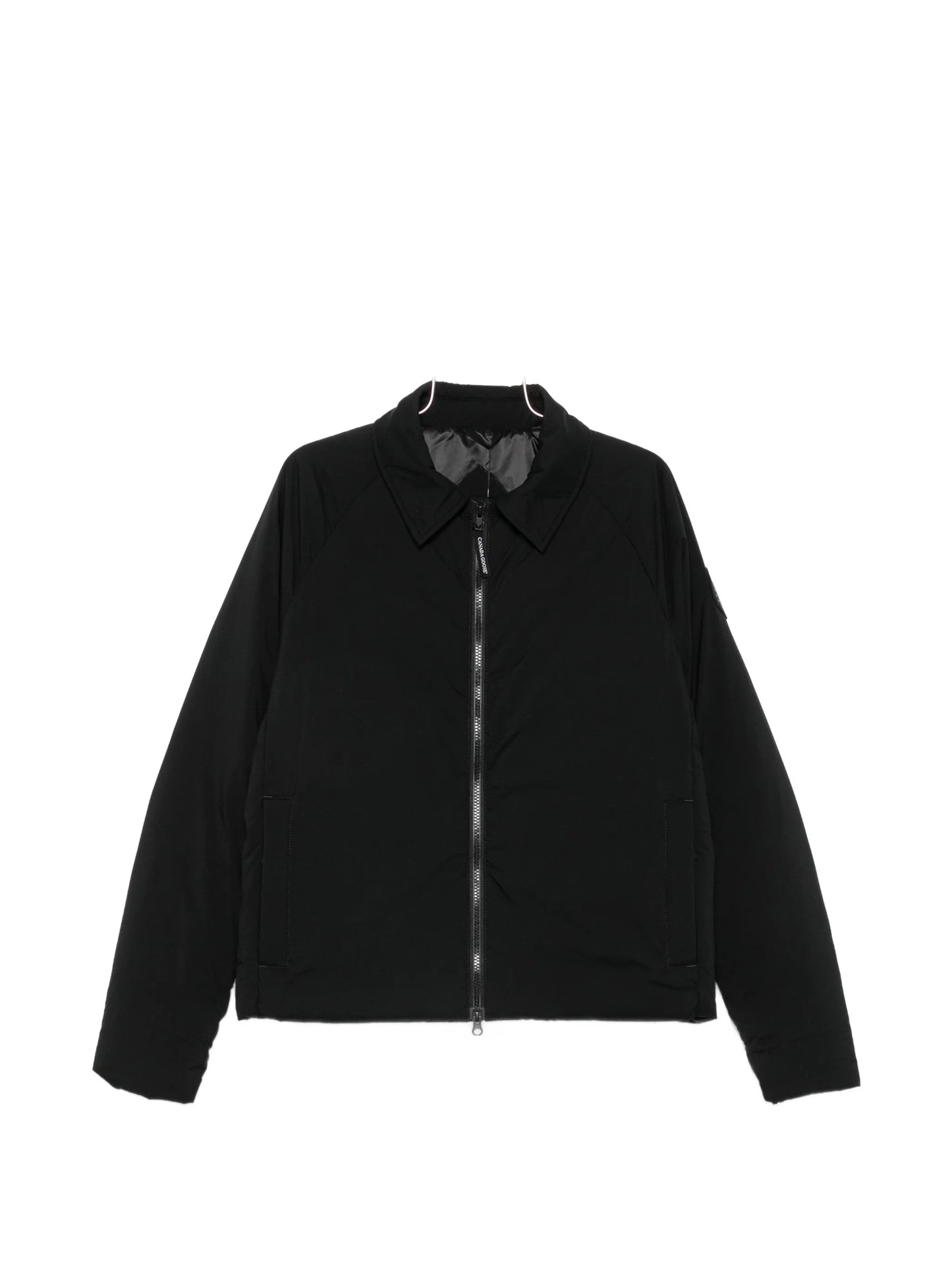 logo-patch zip-up coat