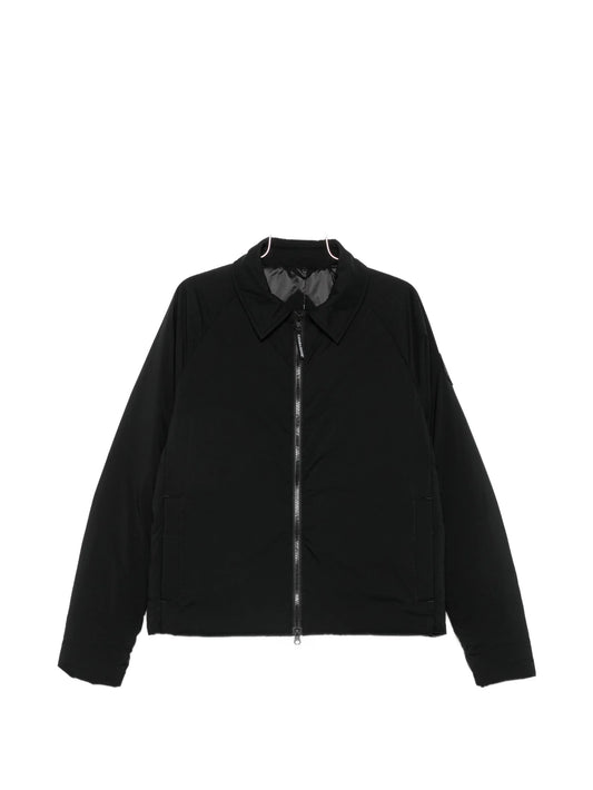 logo-patch zip-up coat