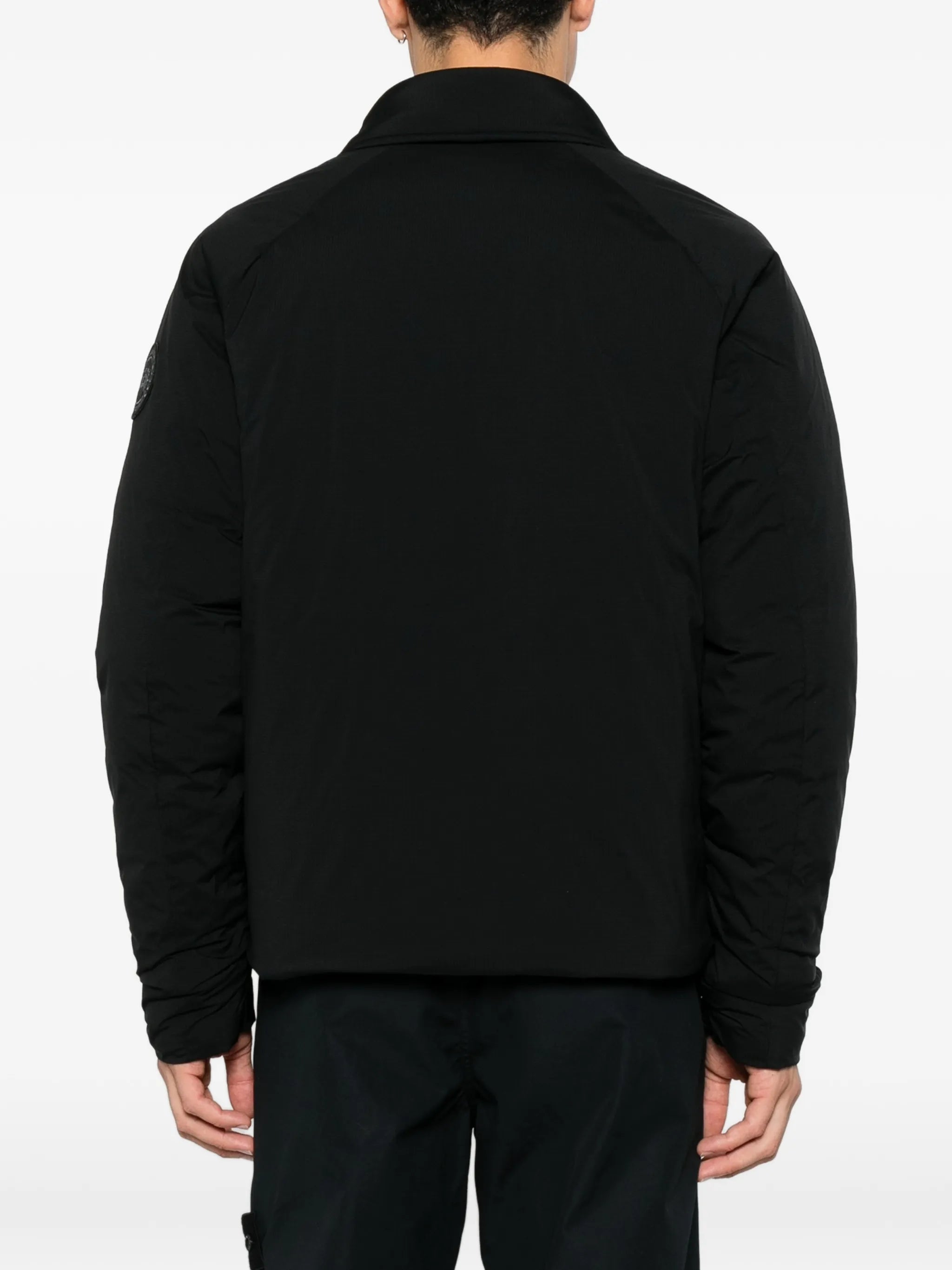 logo-patch zip-up coat