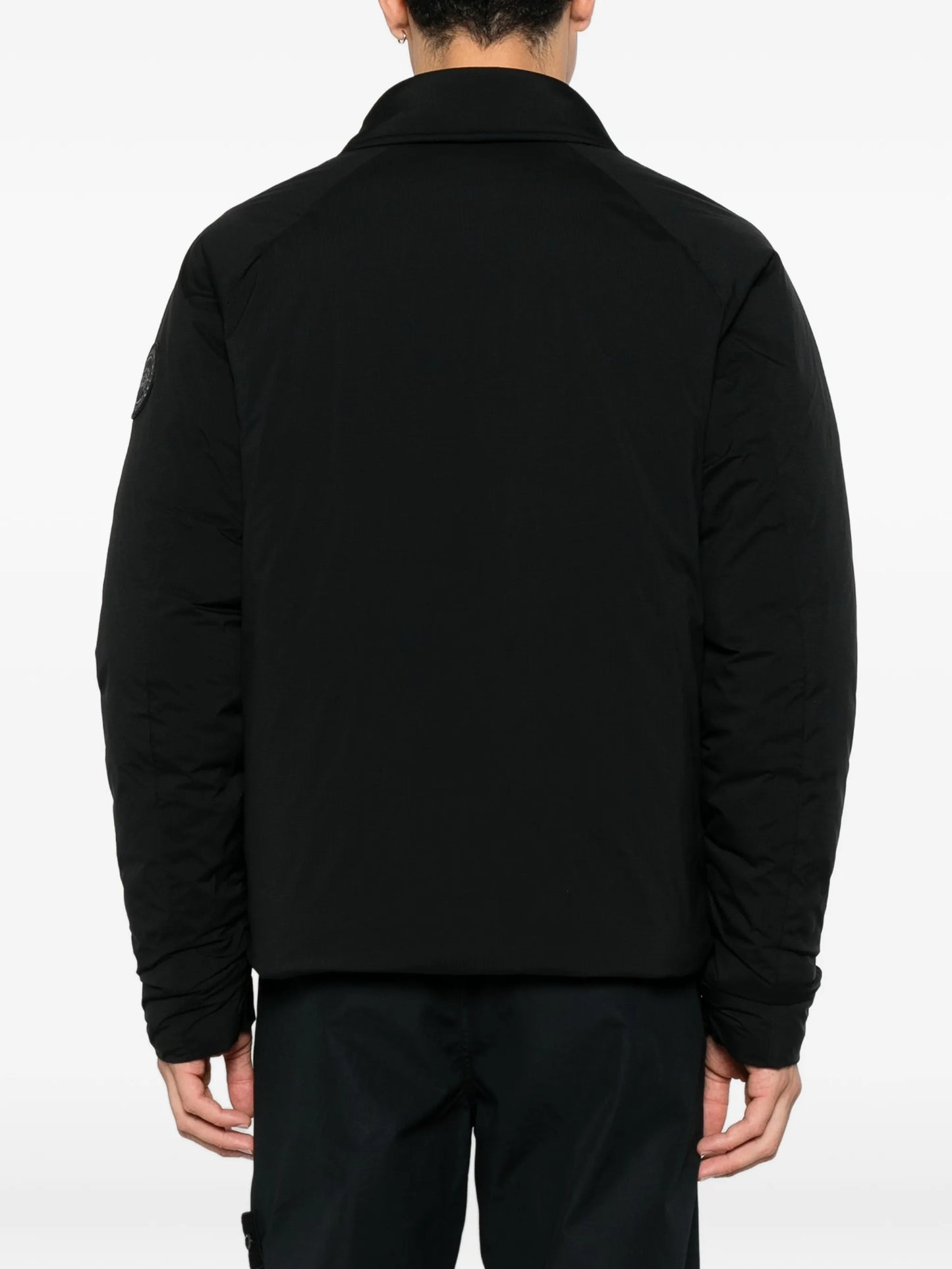 logo-patch zip-up coat