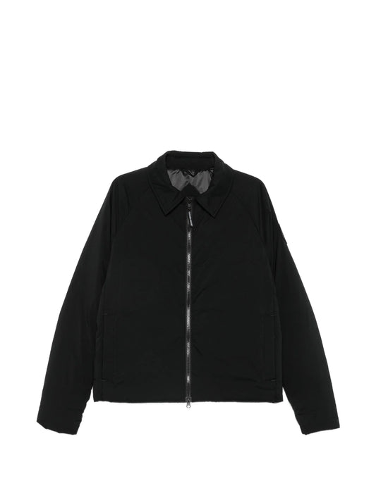 logo-patch zip-up coat