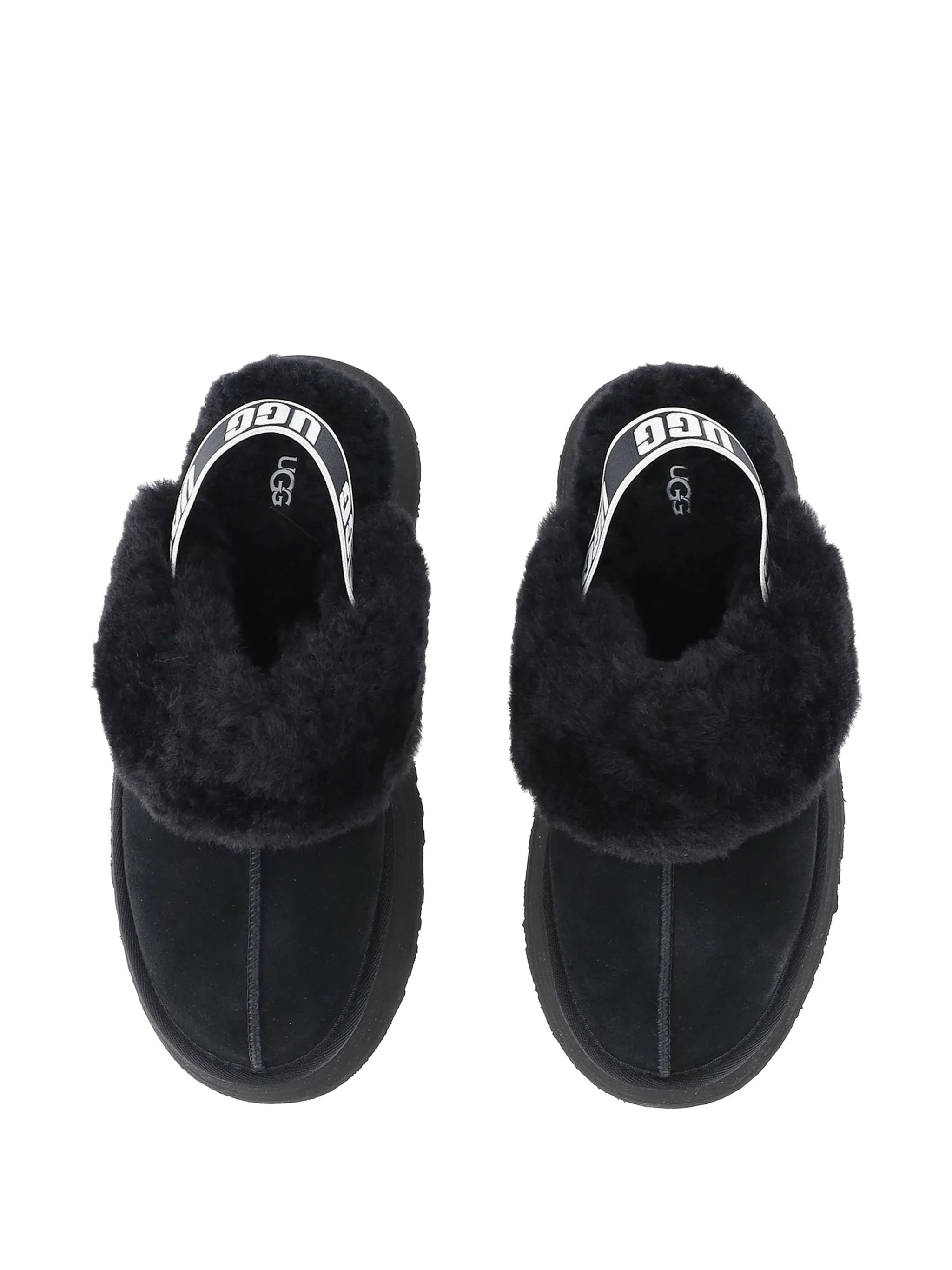 Funkette shearling-trim platform sandals
