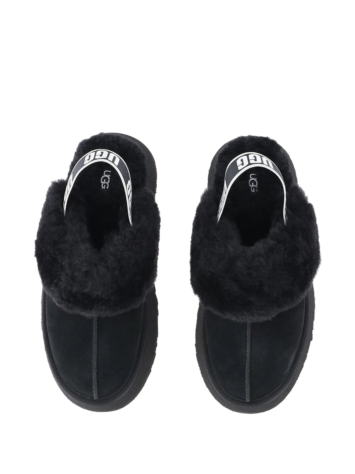 Funkette shearling-trim platform sandals