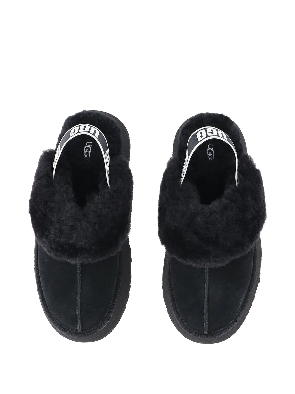 Funkette shearling-trim platform sandals