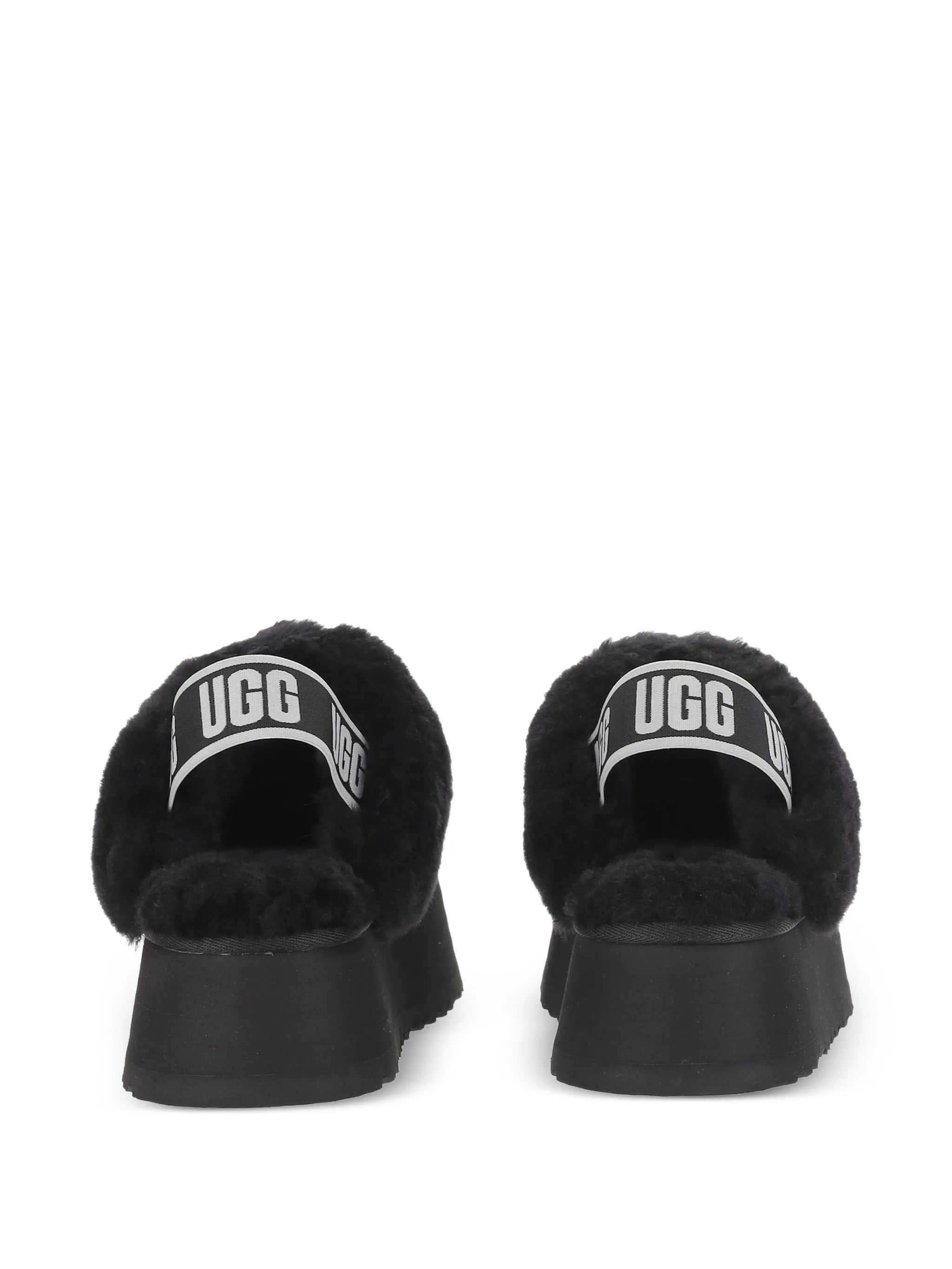 Funkette shearling-trim platform sandals
