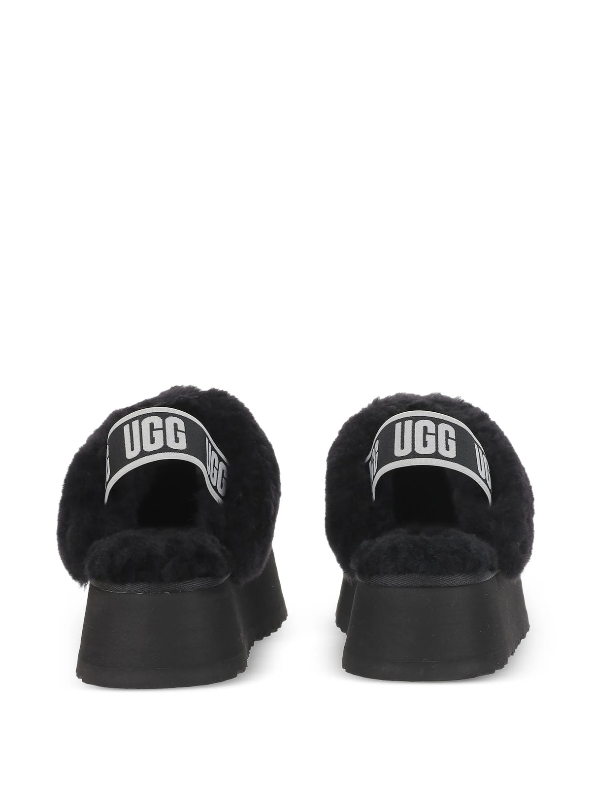 Funkette shearling-trim platform sandals