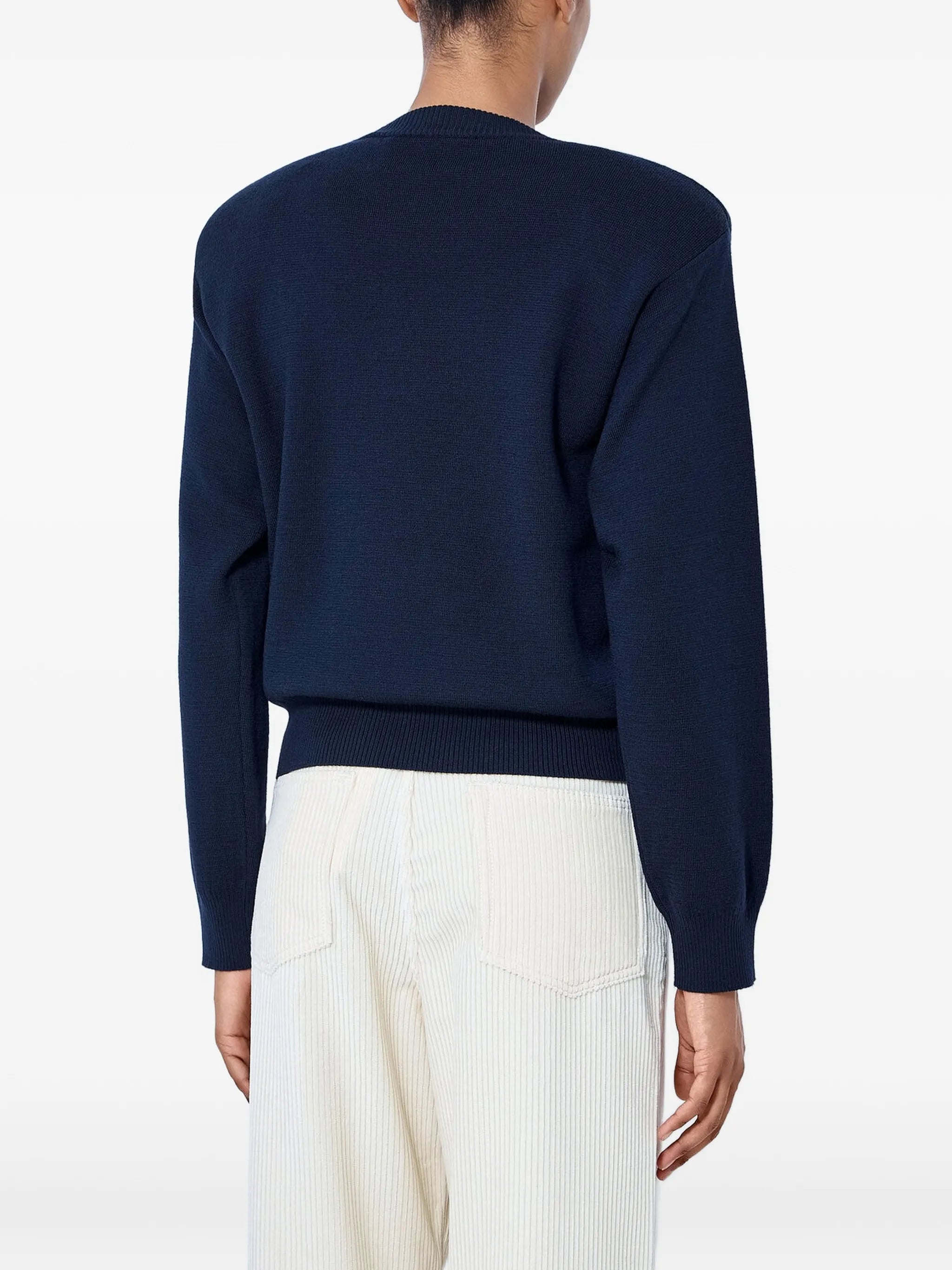 fine-knit long-sleeve sweater