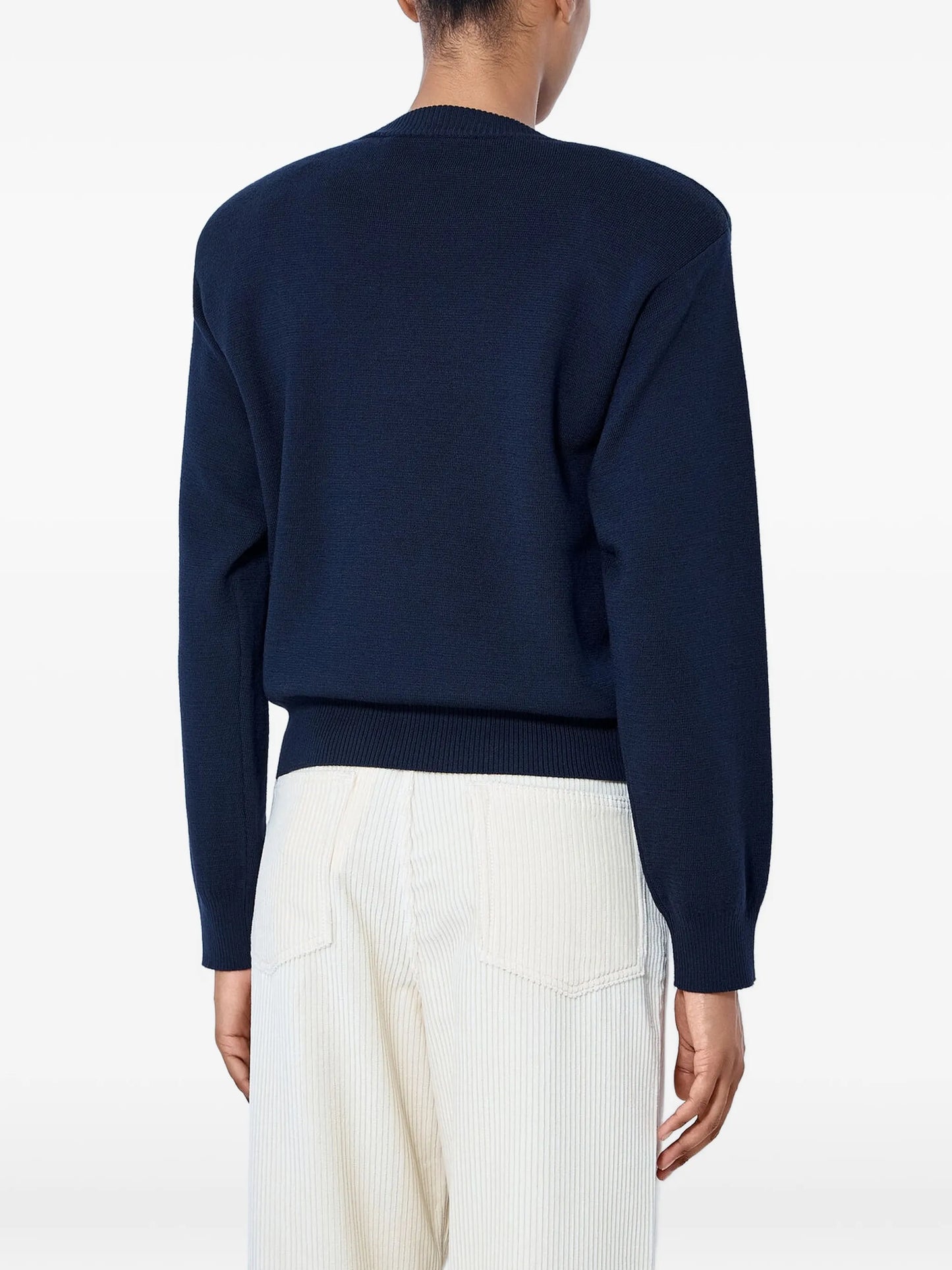 fine-knit long-sleeve sweater