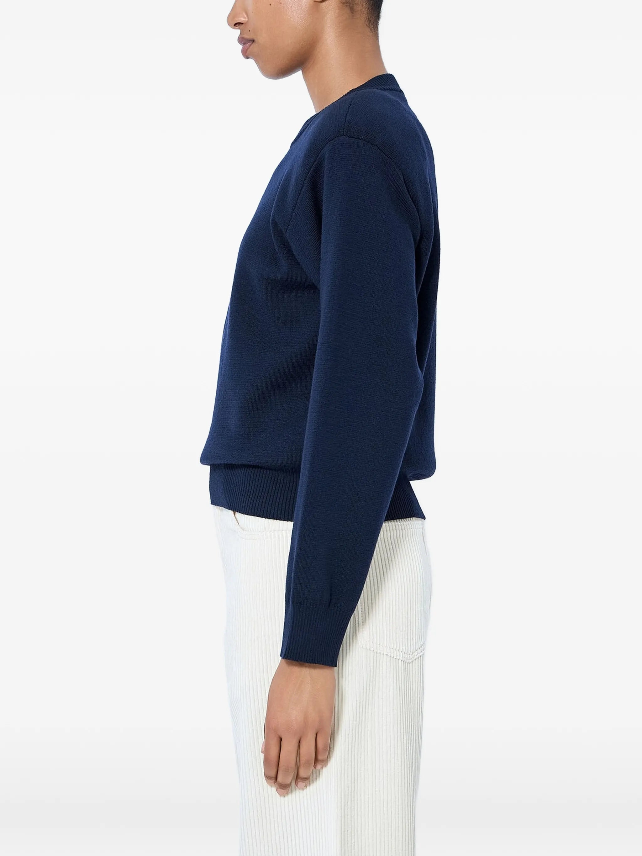 fine-knit long-sleeve sweater