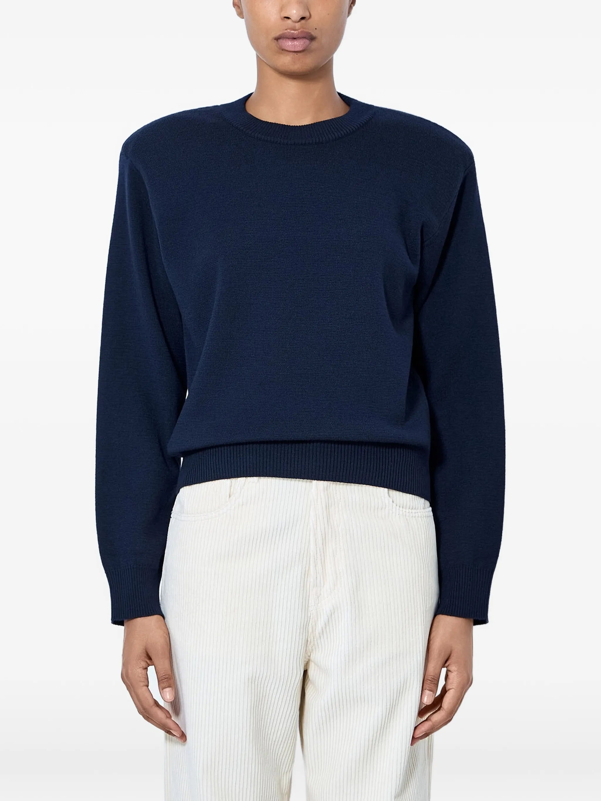 fine-knit long-sleeve sweater