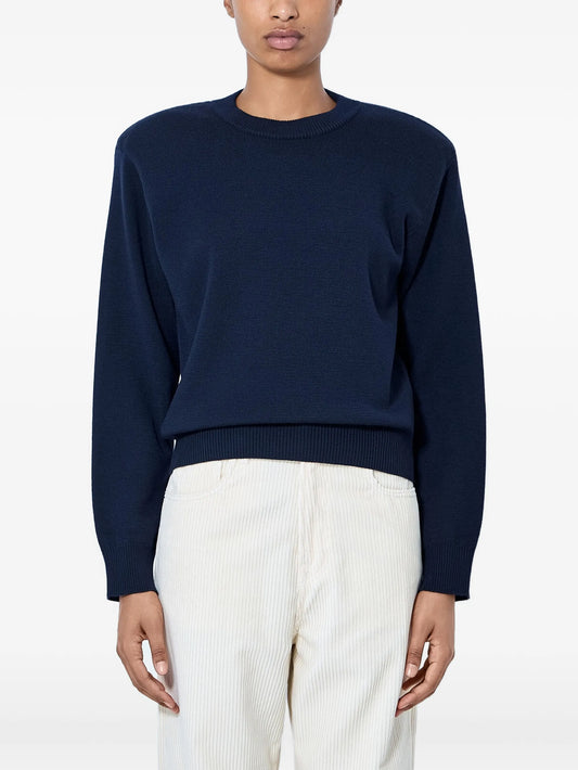 fine-knit long-sleeve sweater
