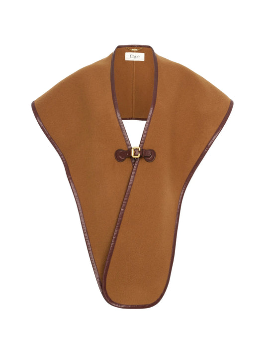 Paddington leather-trimmed buckled cape