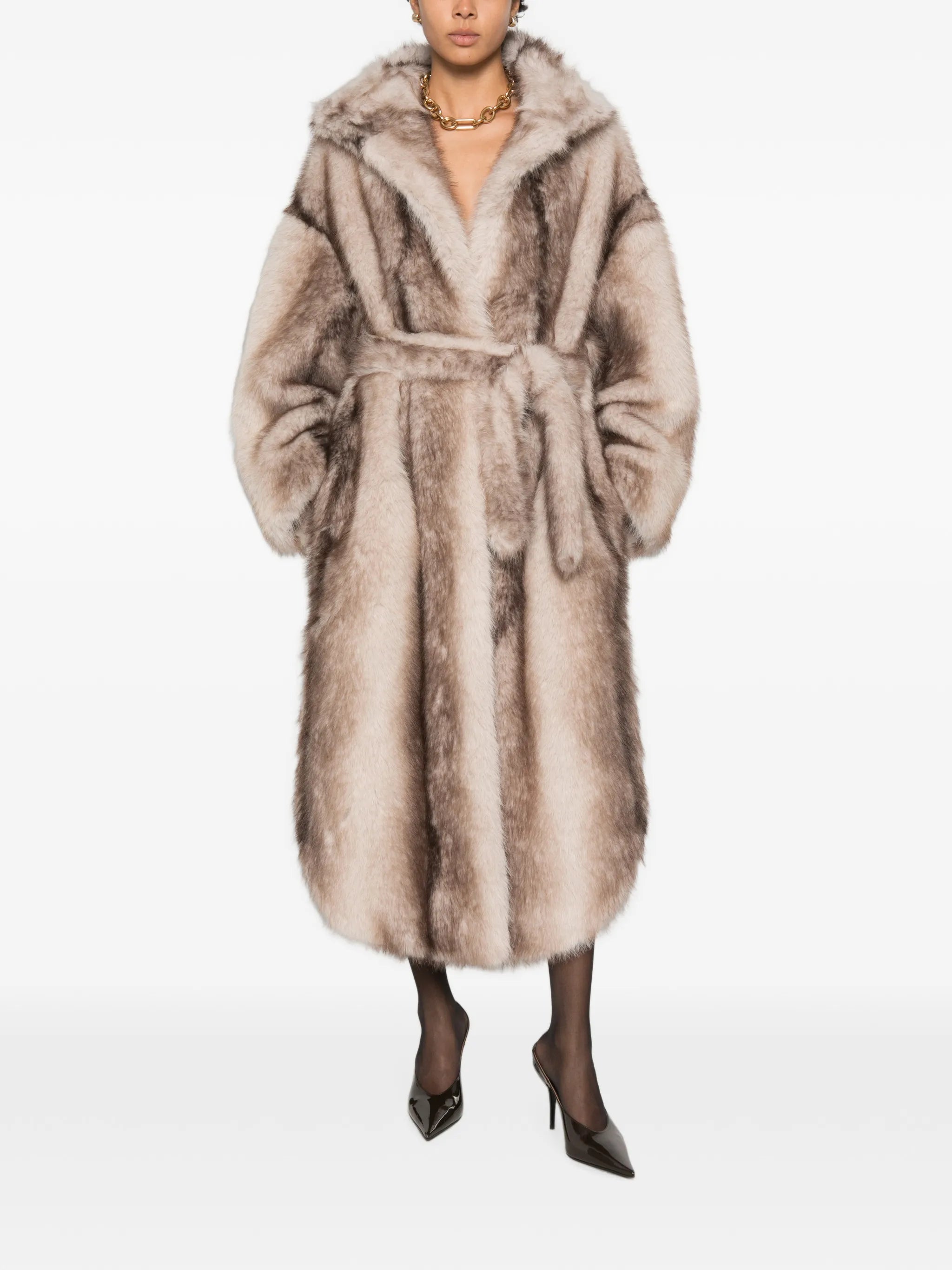 Ravello faux-fur belted coat