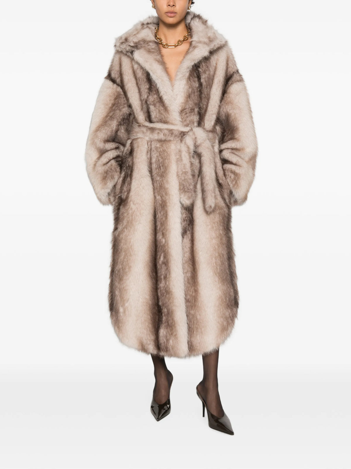 Ravello faux-fur belted coat