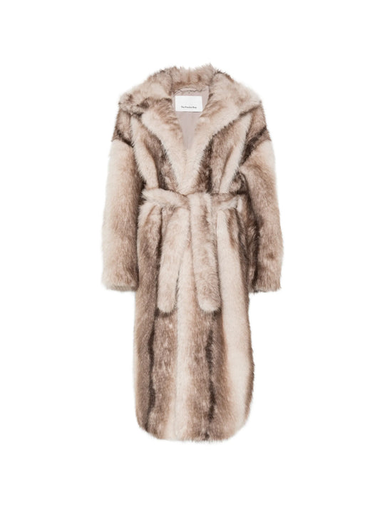 faux-fur belted coat