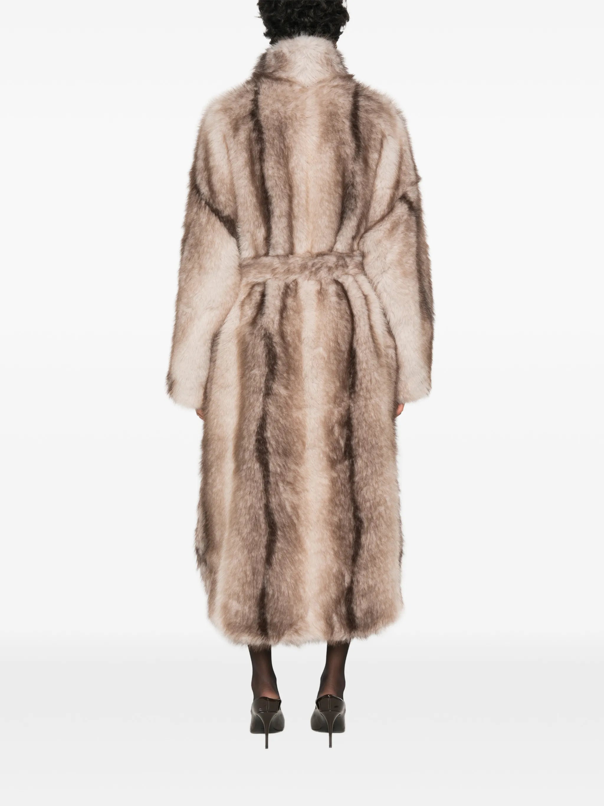 faux-fur belted coat