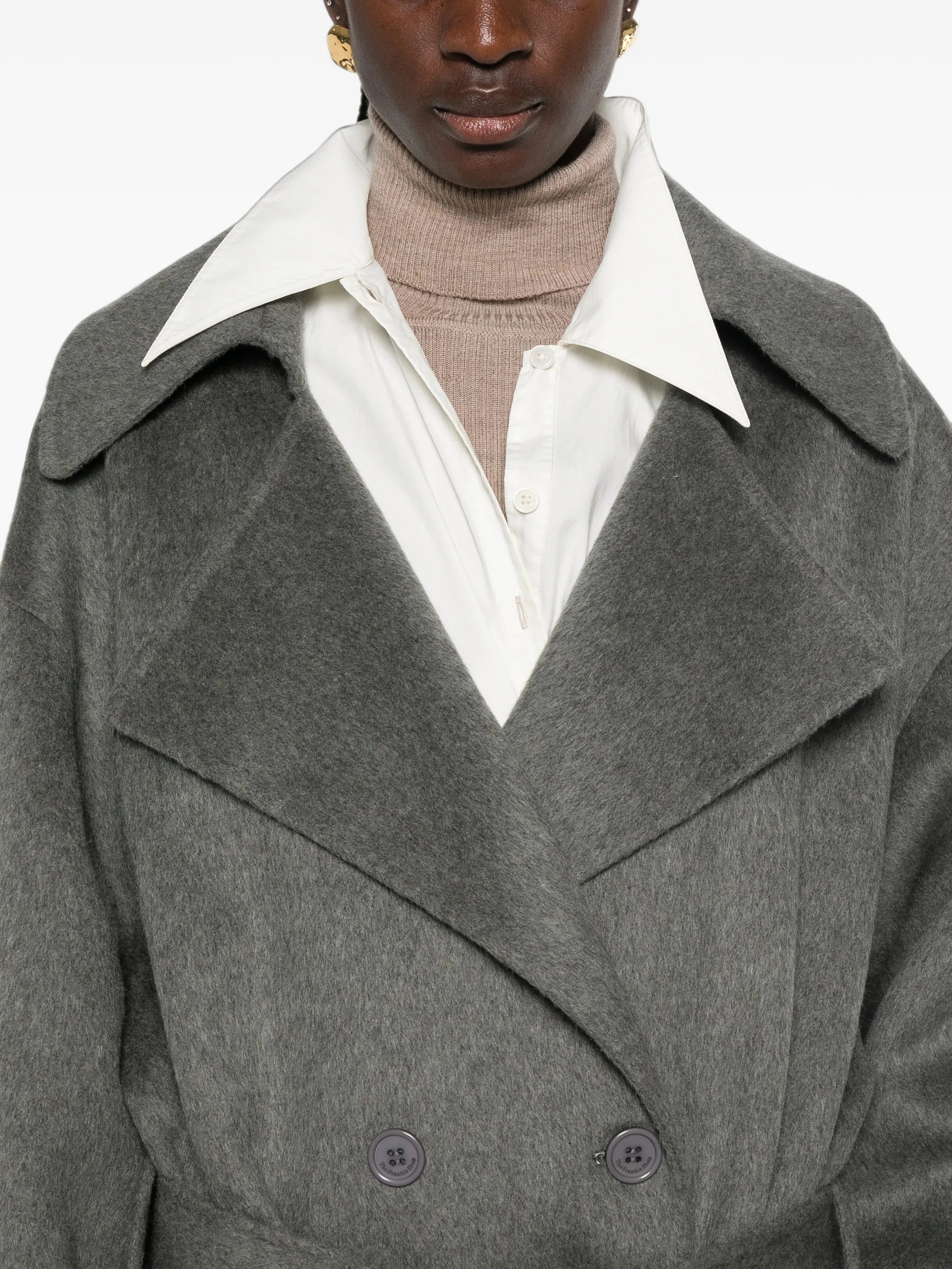 double-breasted belted coat