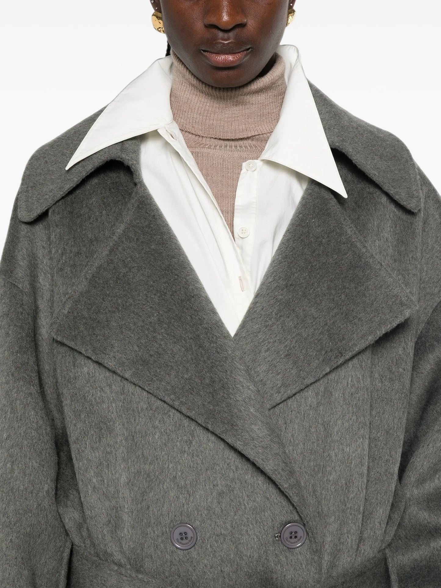 double-breasted belted coat