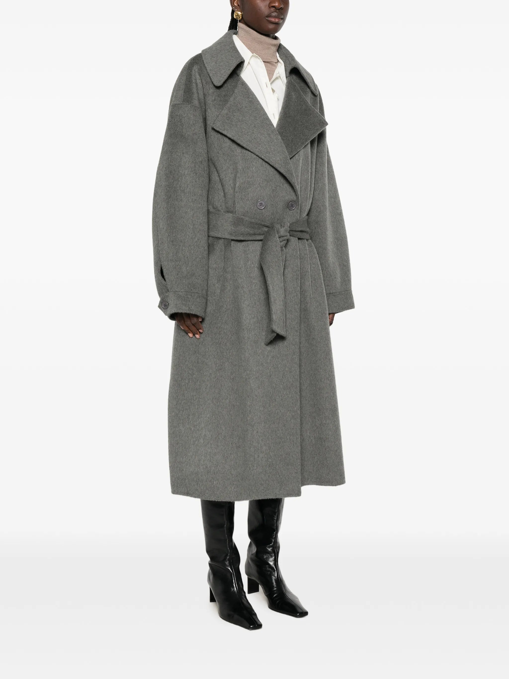 double-breasted belted coat
