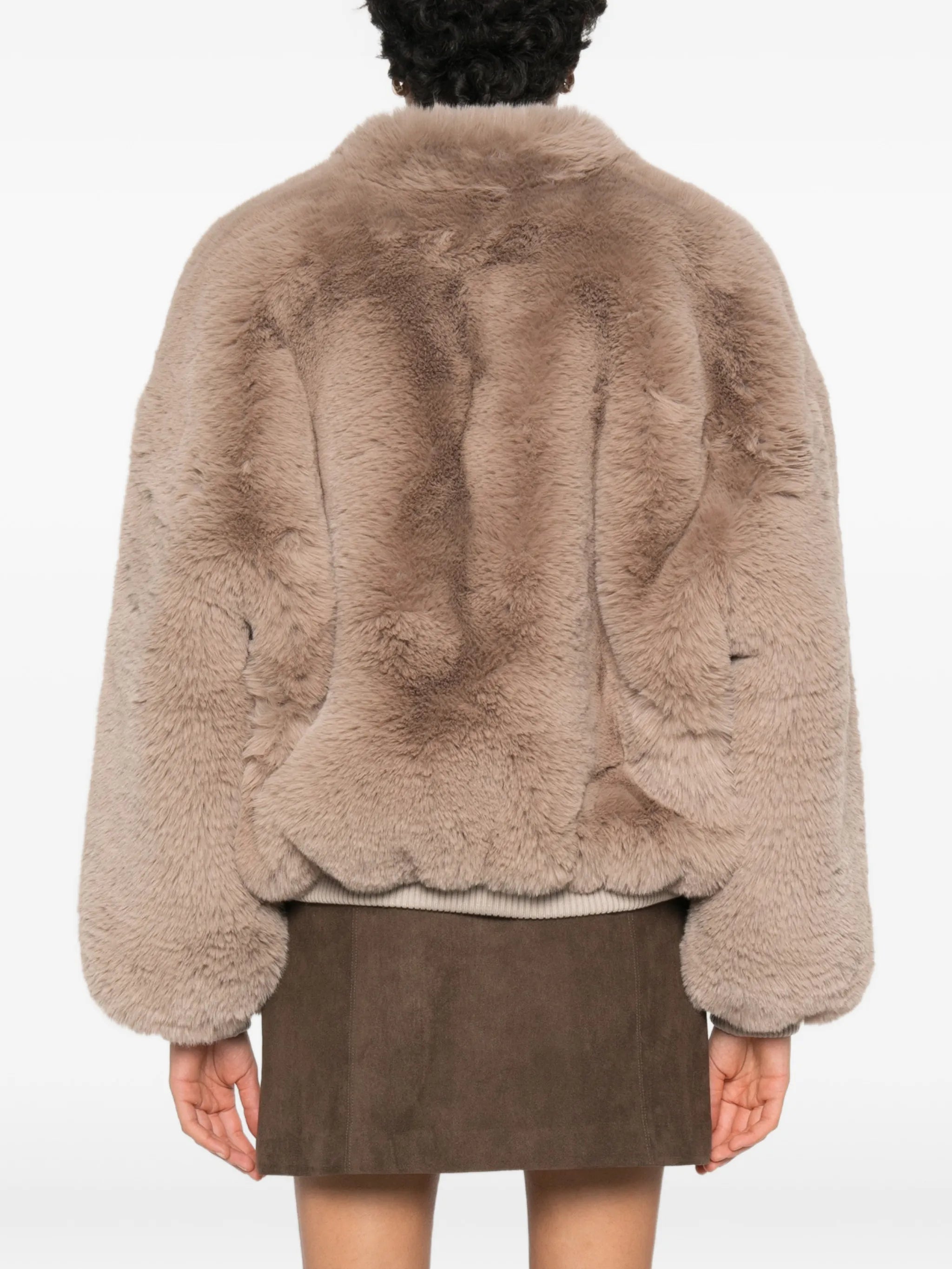 faux-fur bomber jacket