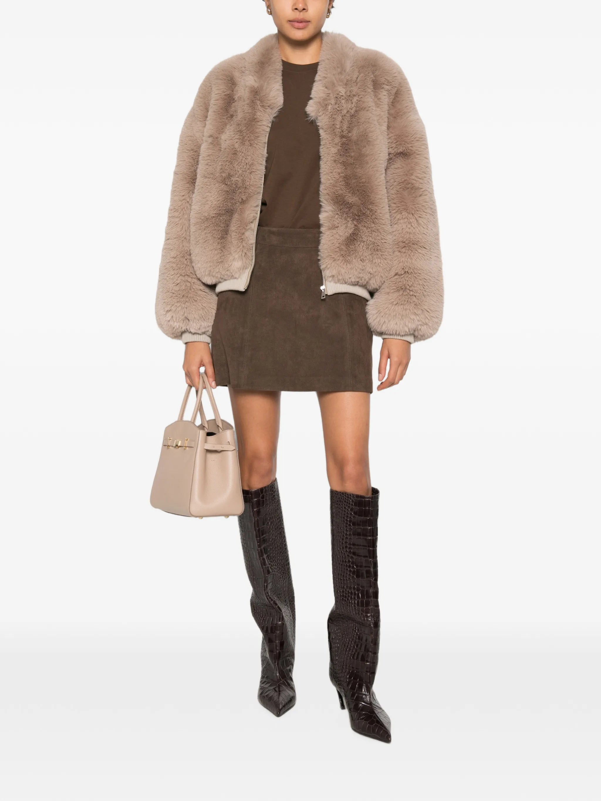 faux-fur bomber jacket