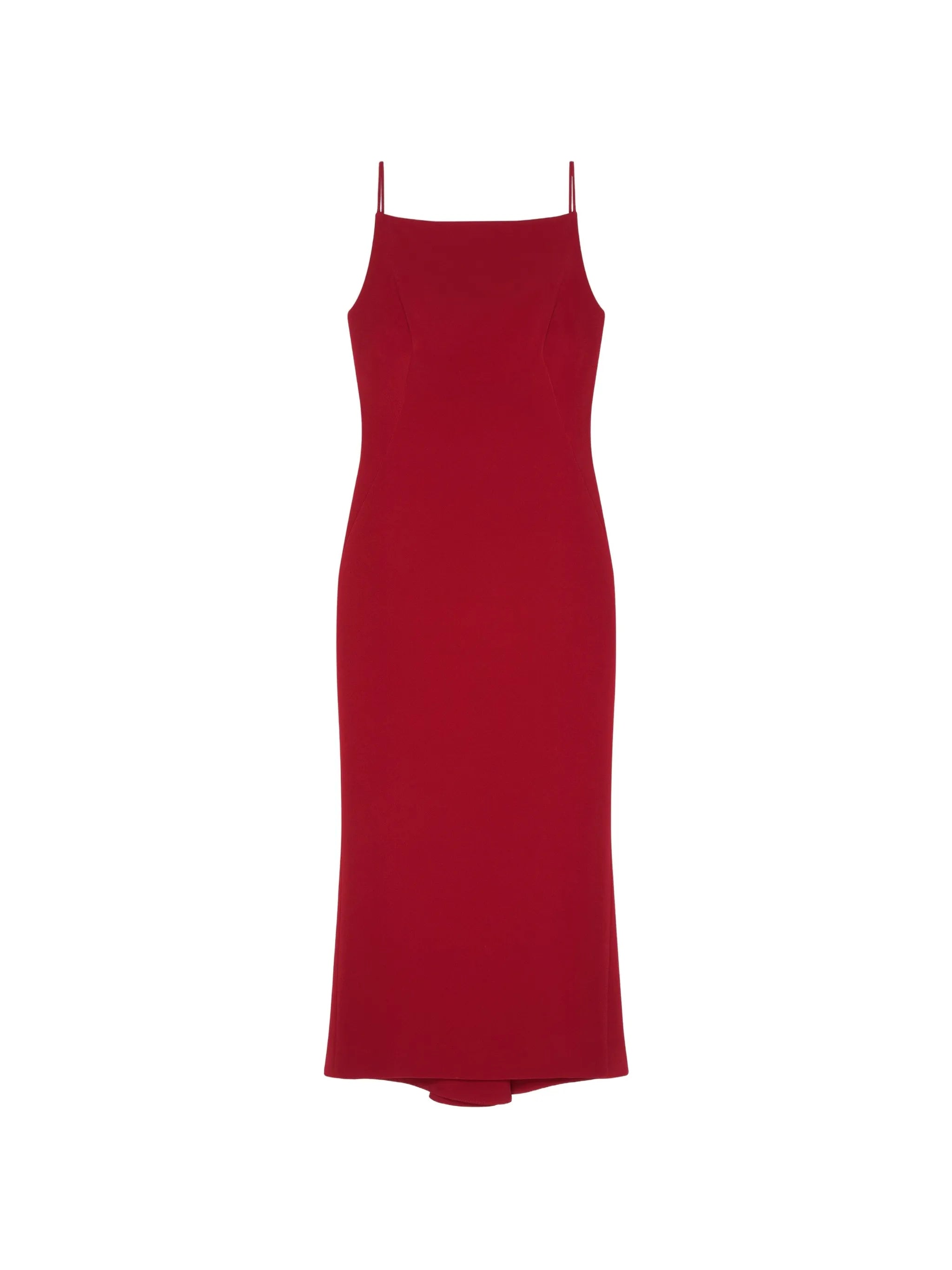 sliced midi dress in crepe cady