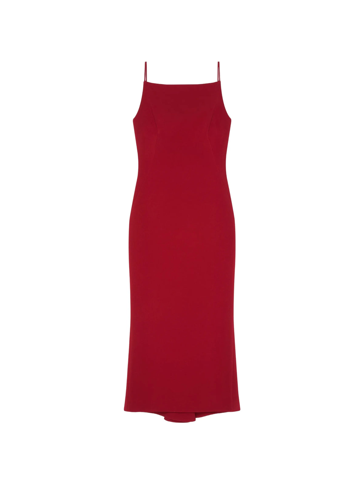 sliced midi dress in crepe cady