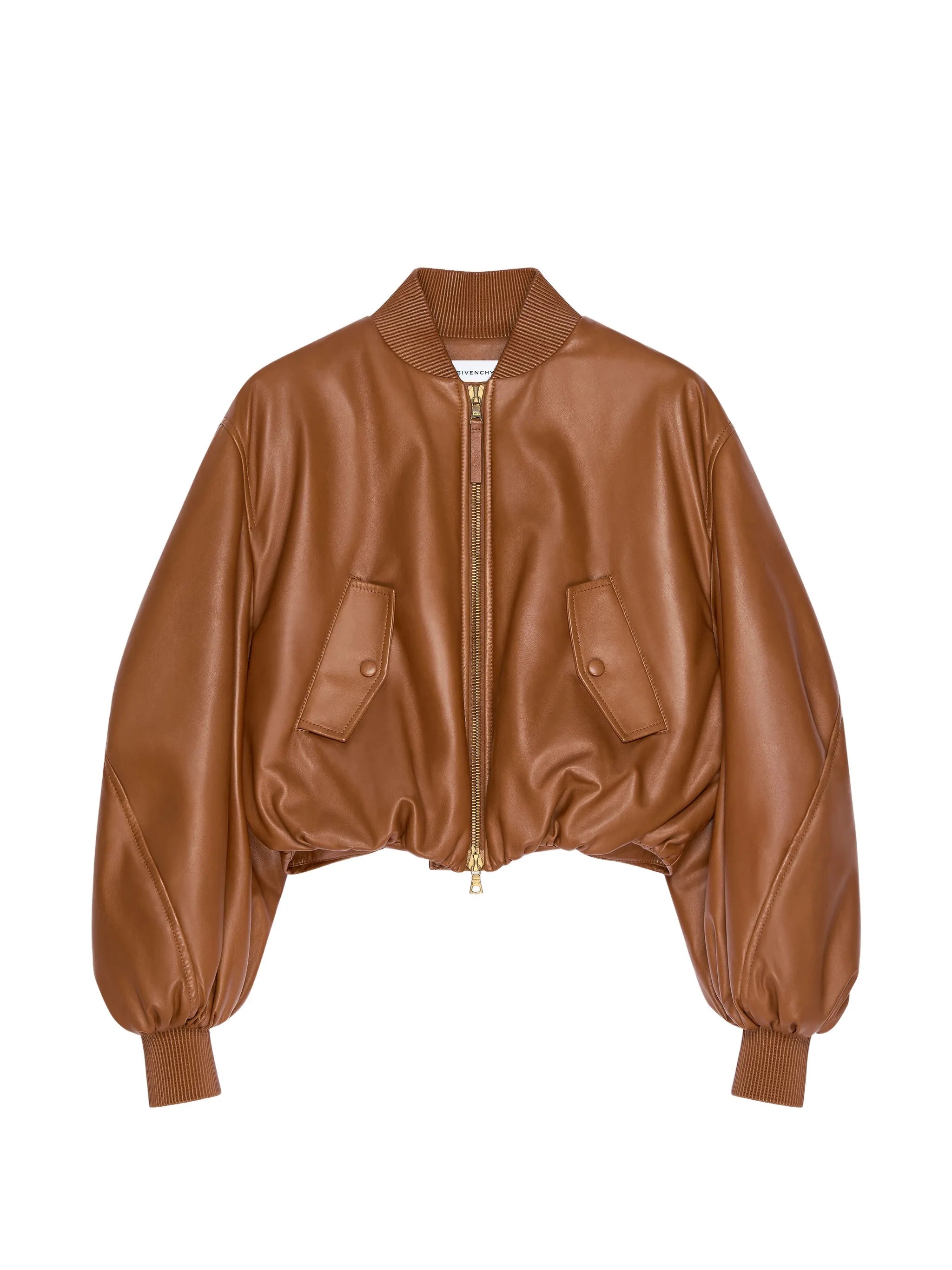 cropped Cocoon bomber in nappa leather