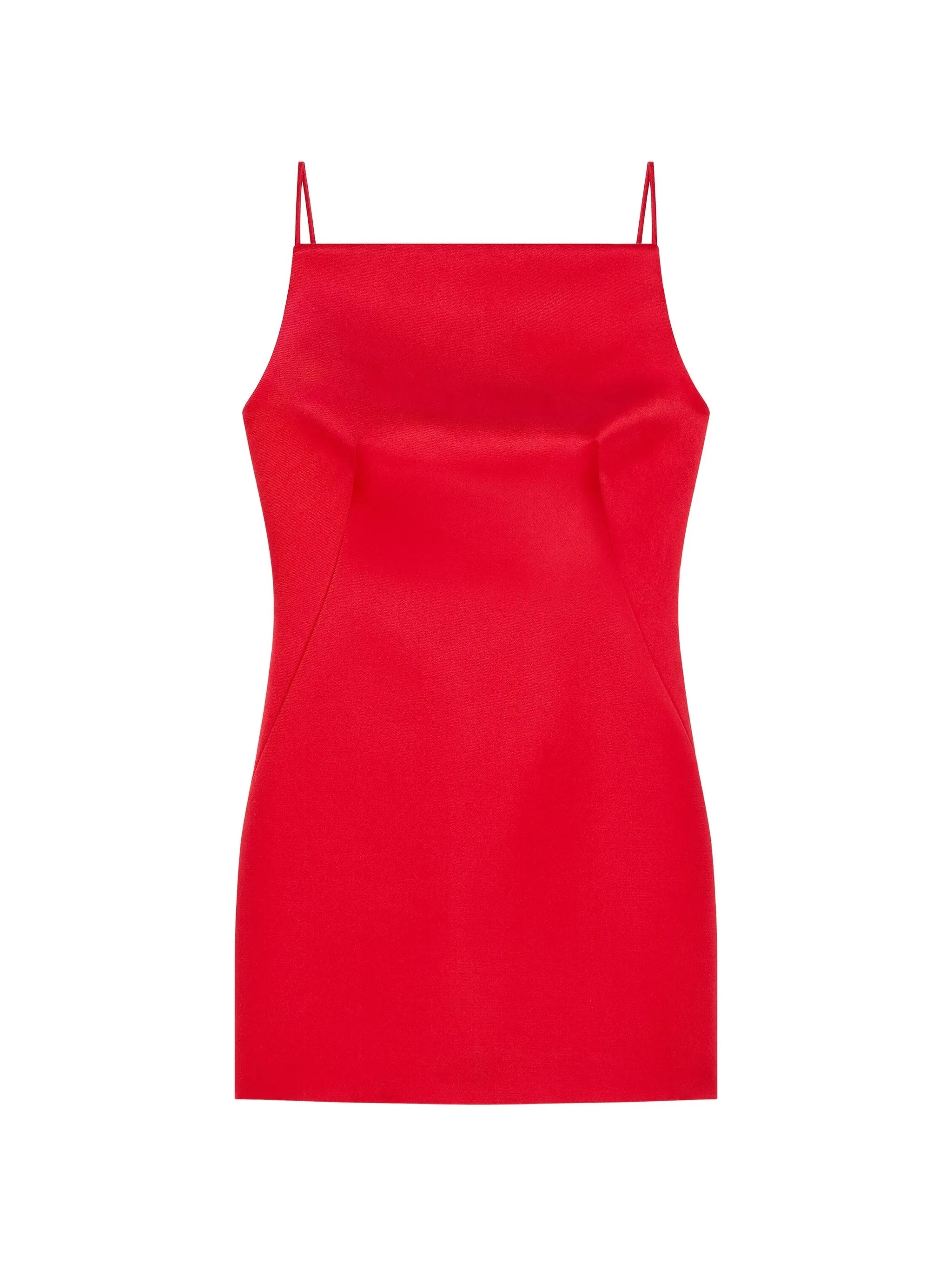 sliced mini dress in satin