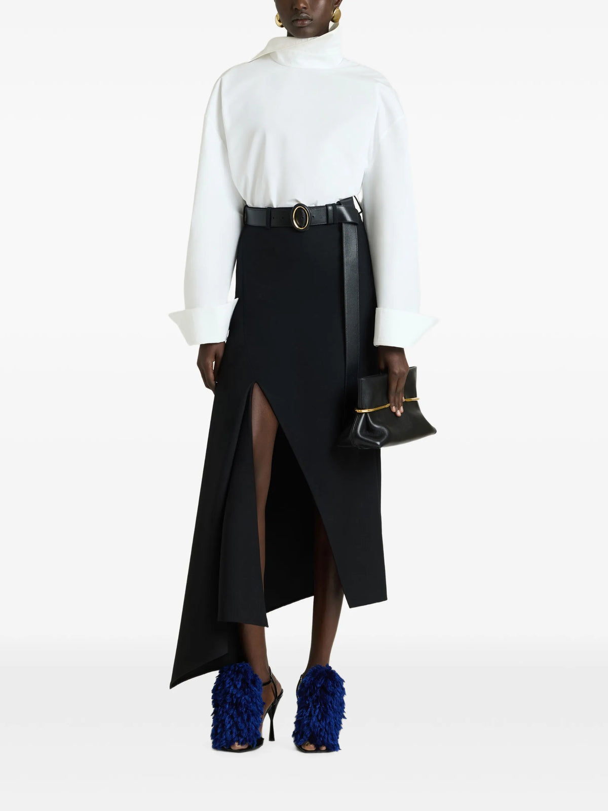 bib-front oversized blouse