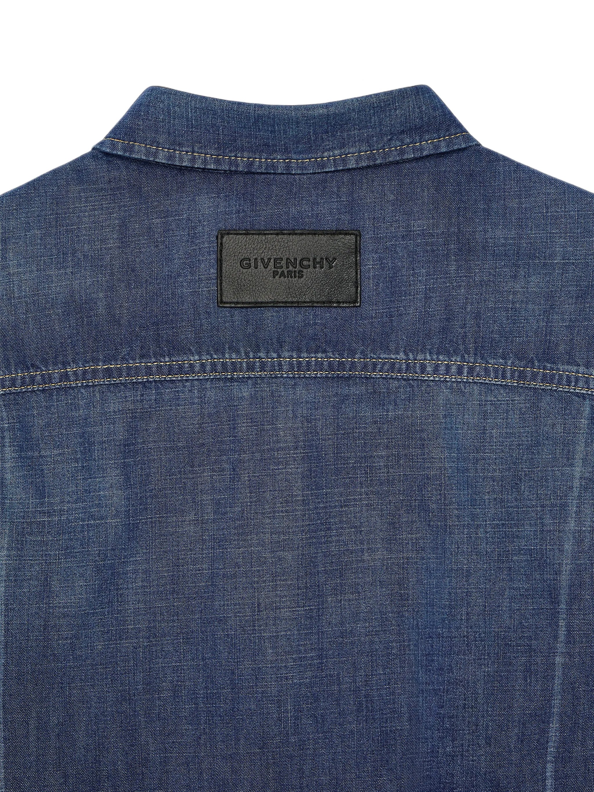 shirt in denim with folded effect