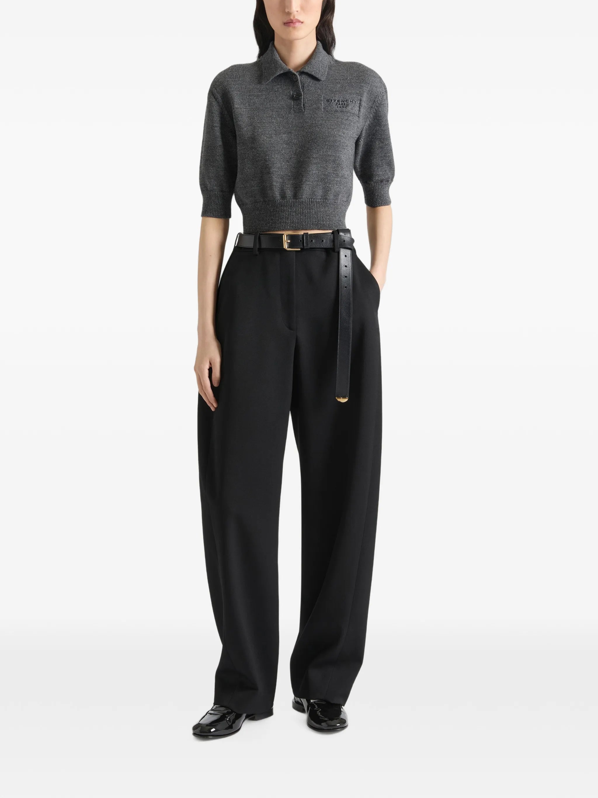 polo top in wool