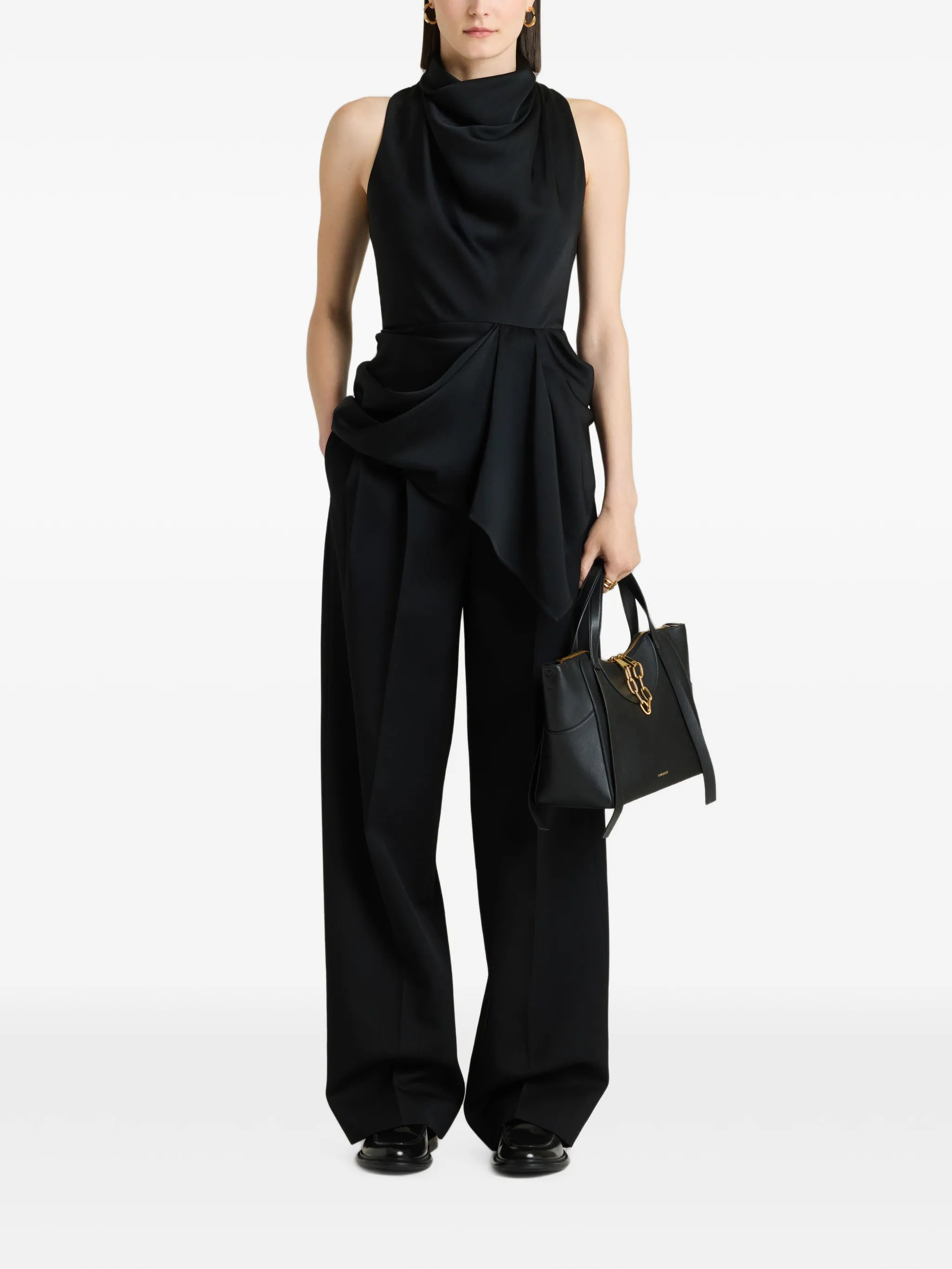Draped top in crepe satin