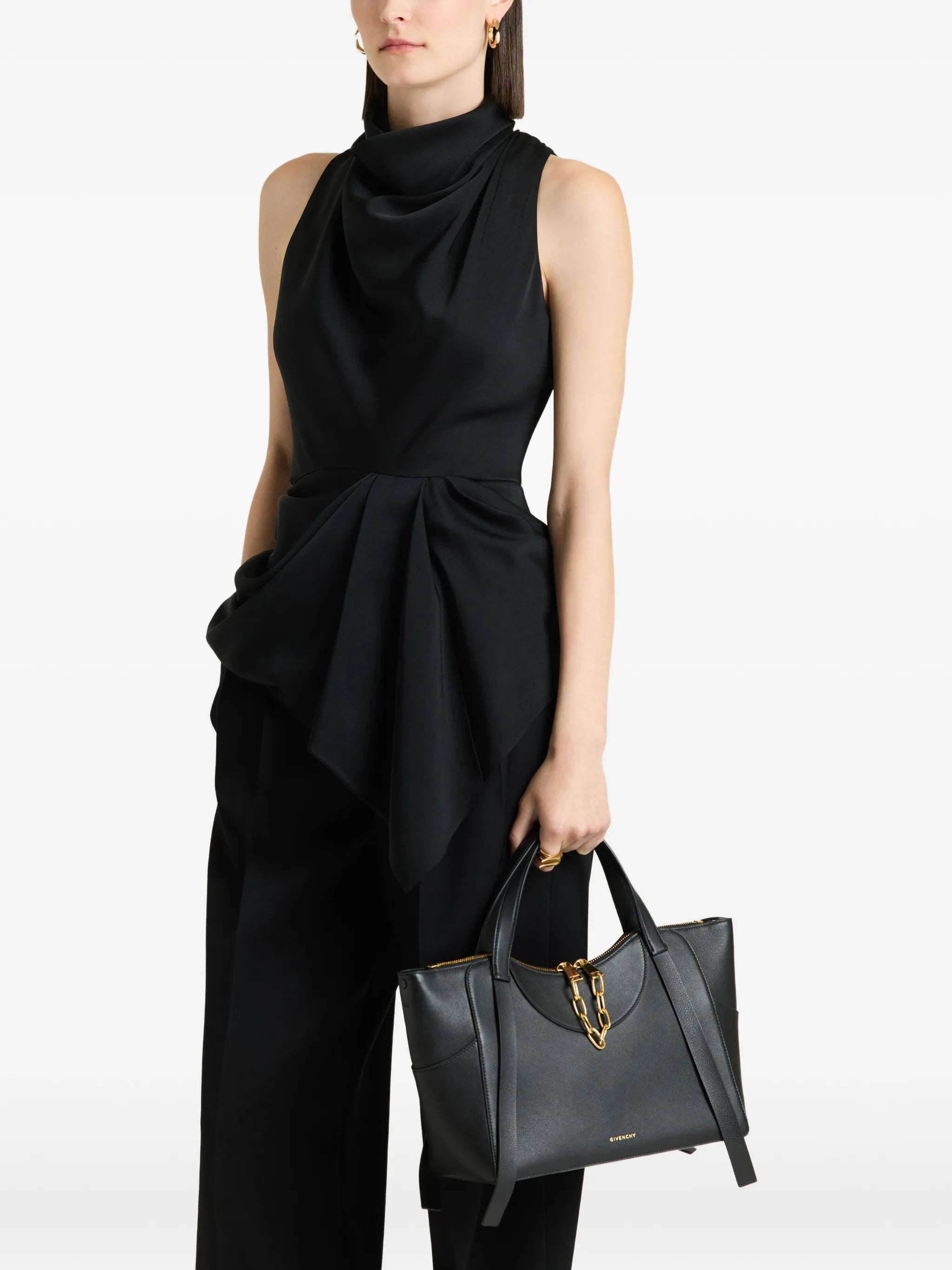 Draped top in crepe satin