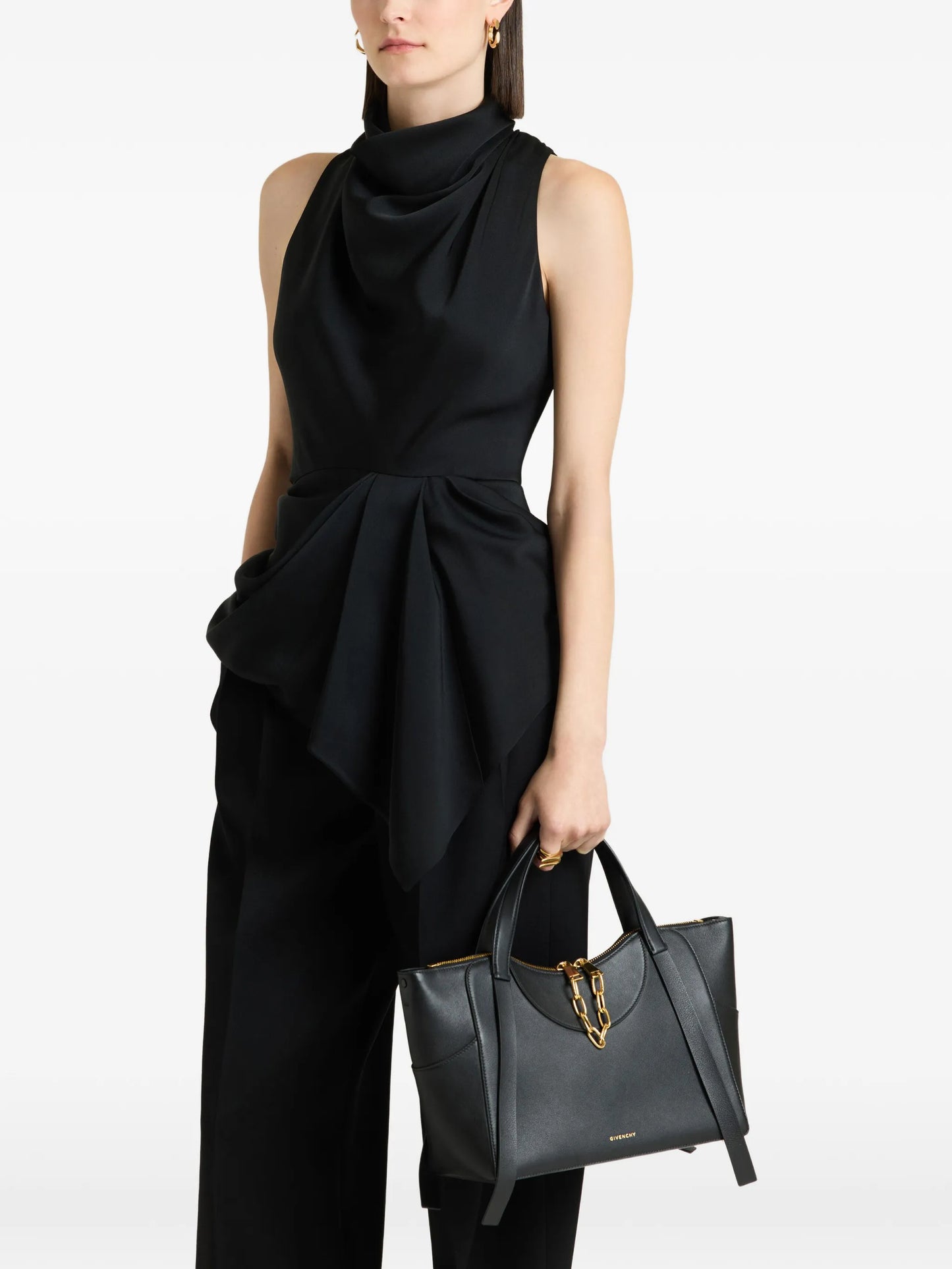 Draped top in crepe satin