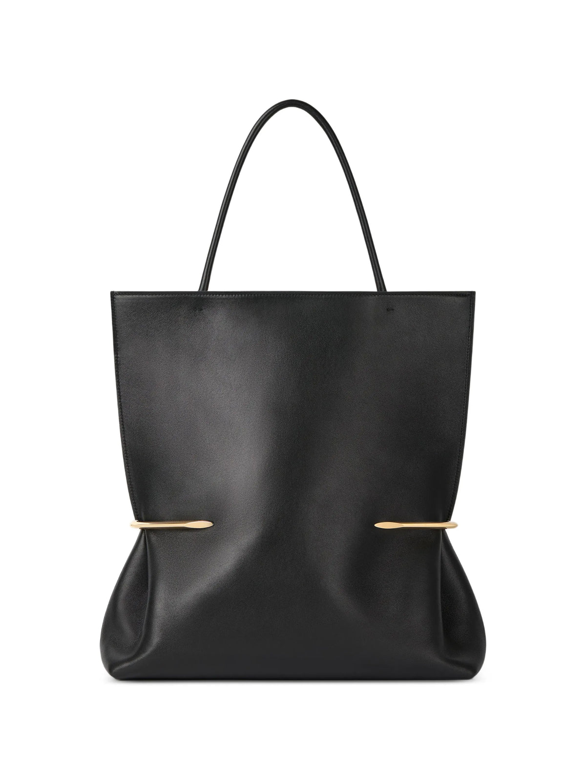 pinch squeezed vertical tote bag in nappa leather