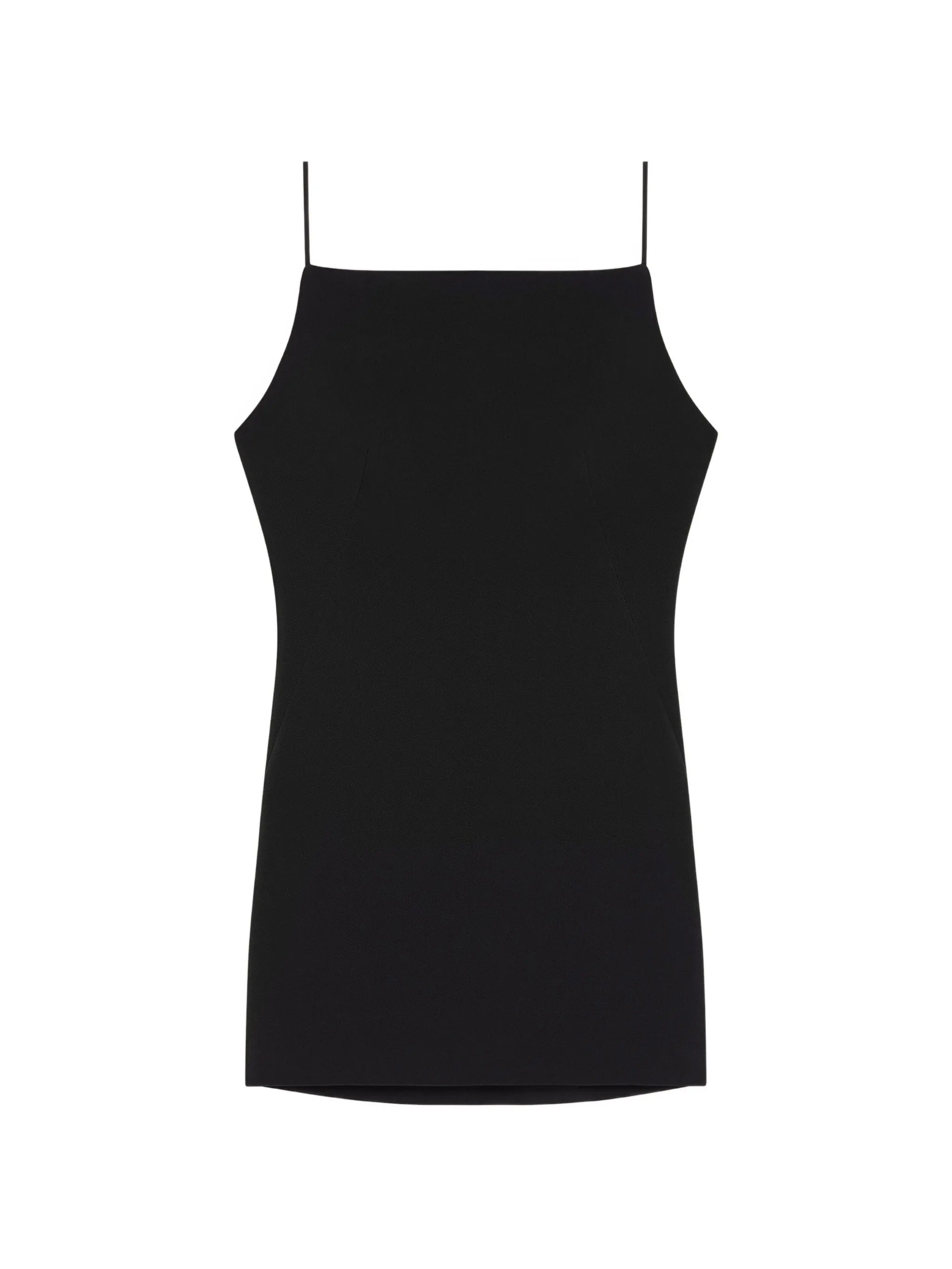 sliced mini dress in crepe cady