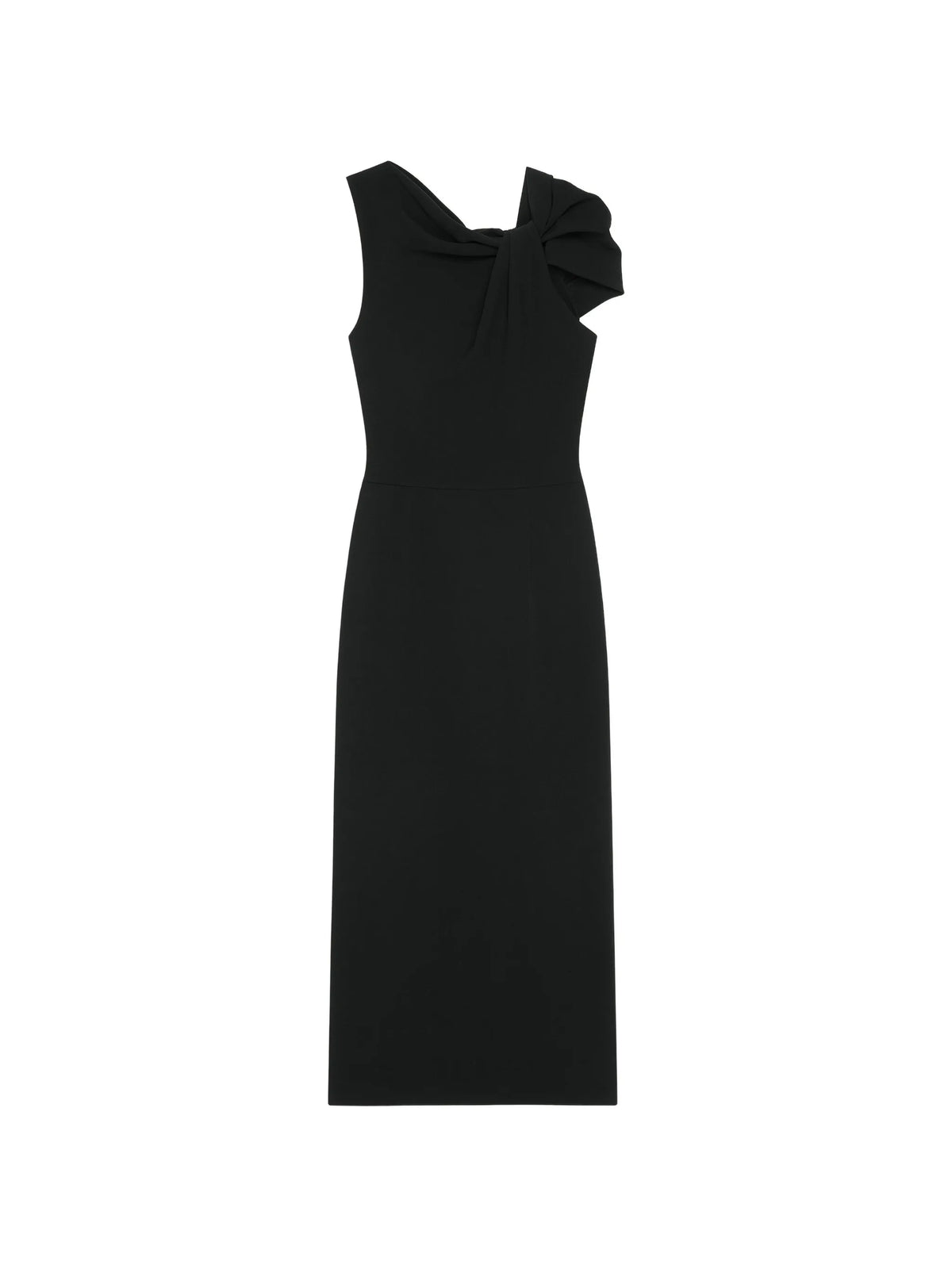 draped pencil dress in crepe cady