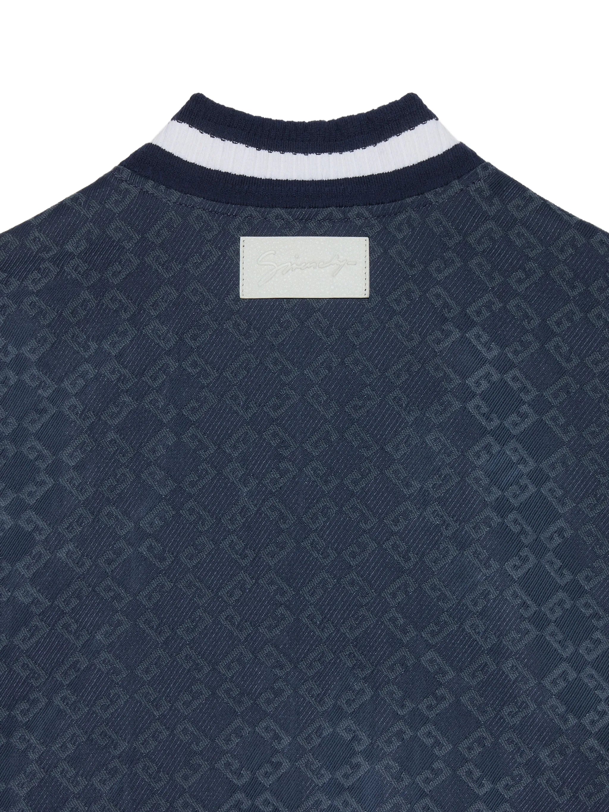 monogram-pattern varsity jacket