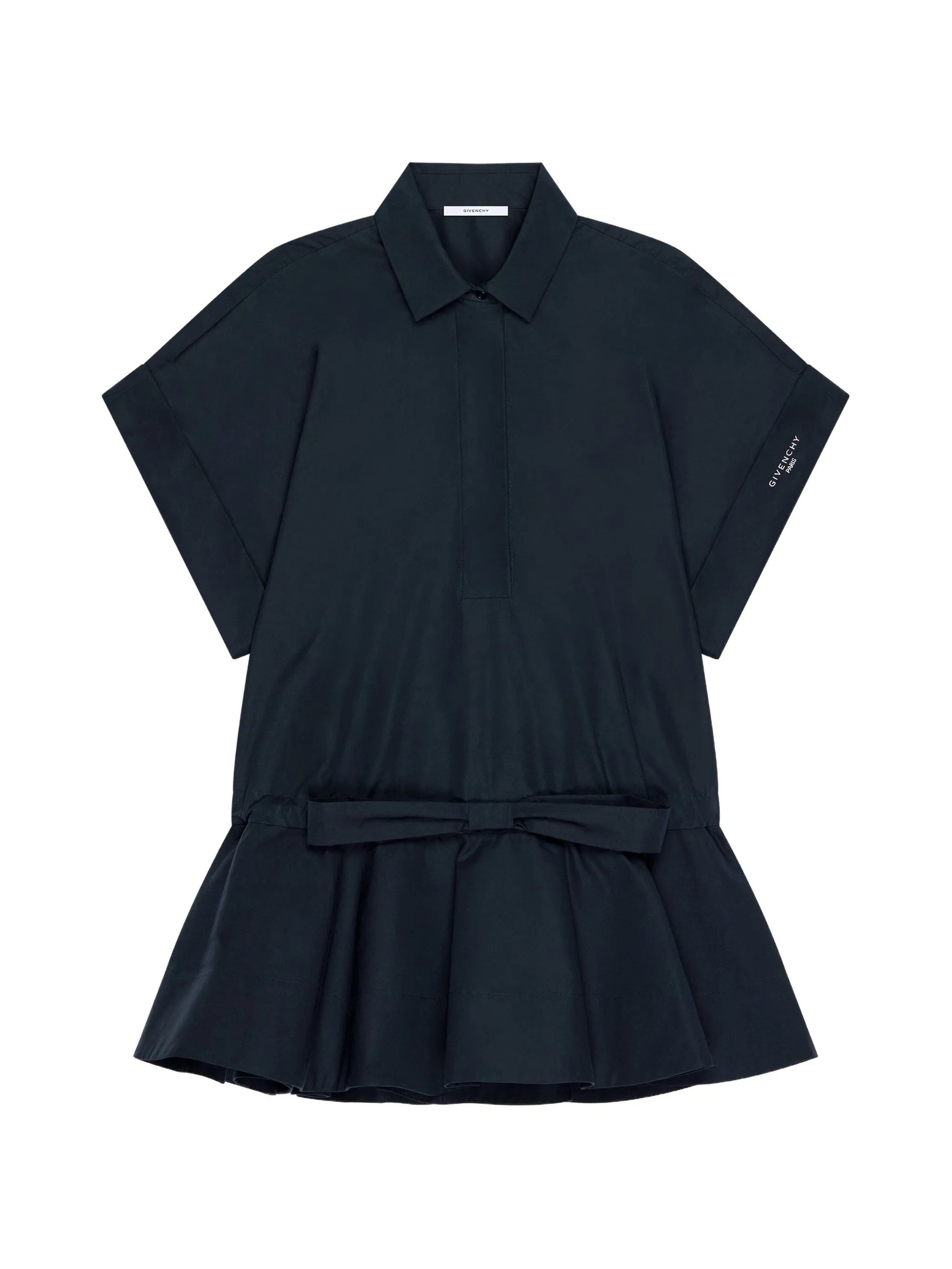 mini shirt dress in poplin with bow
