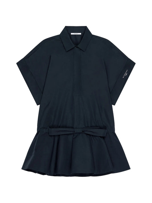 mini shirt dress in poplin with bow